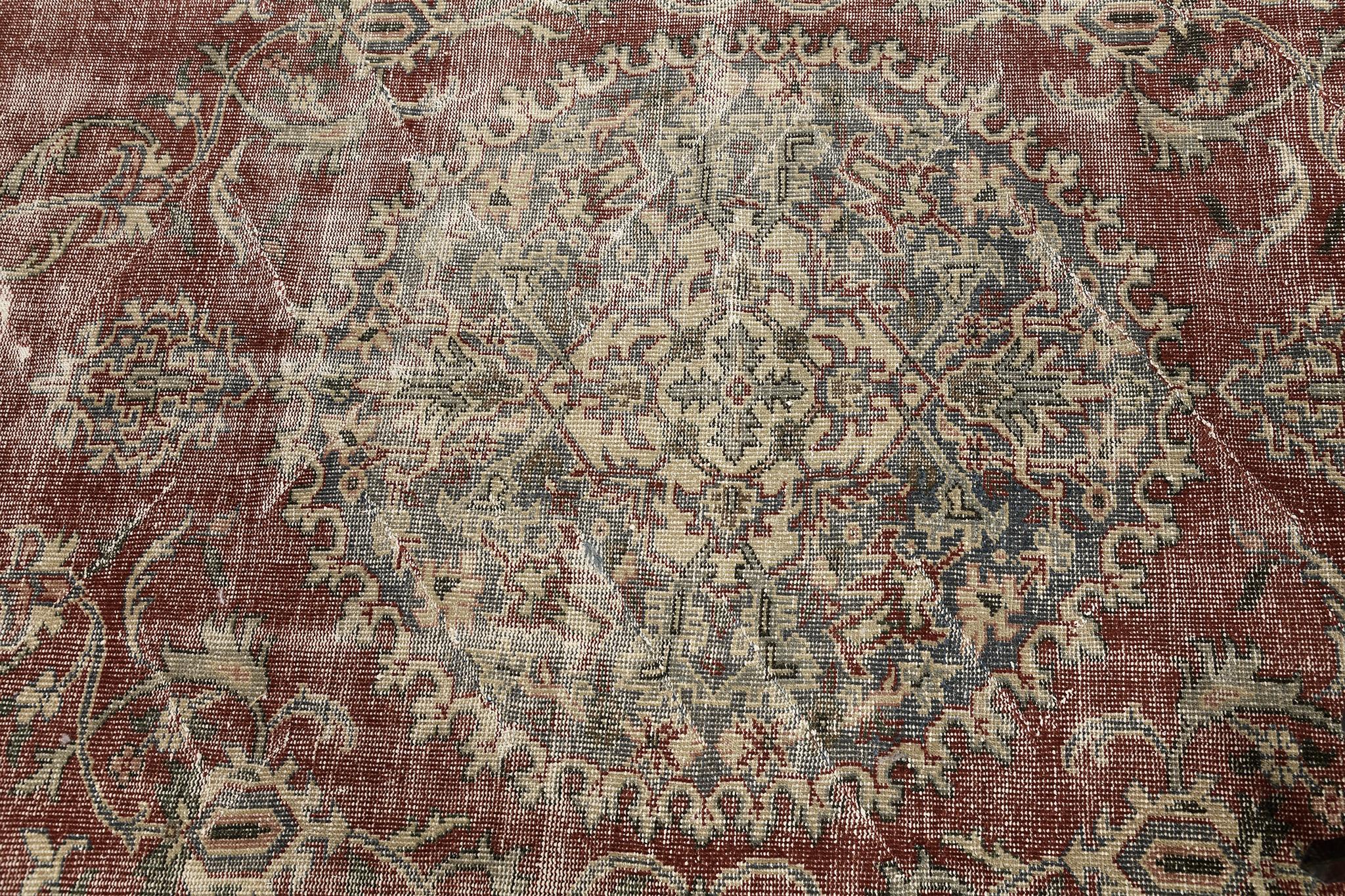 Mehraban Vintage Distressed Rug For Sale 3