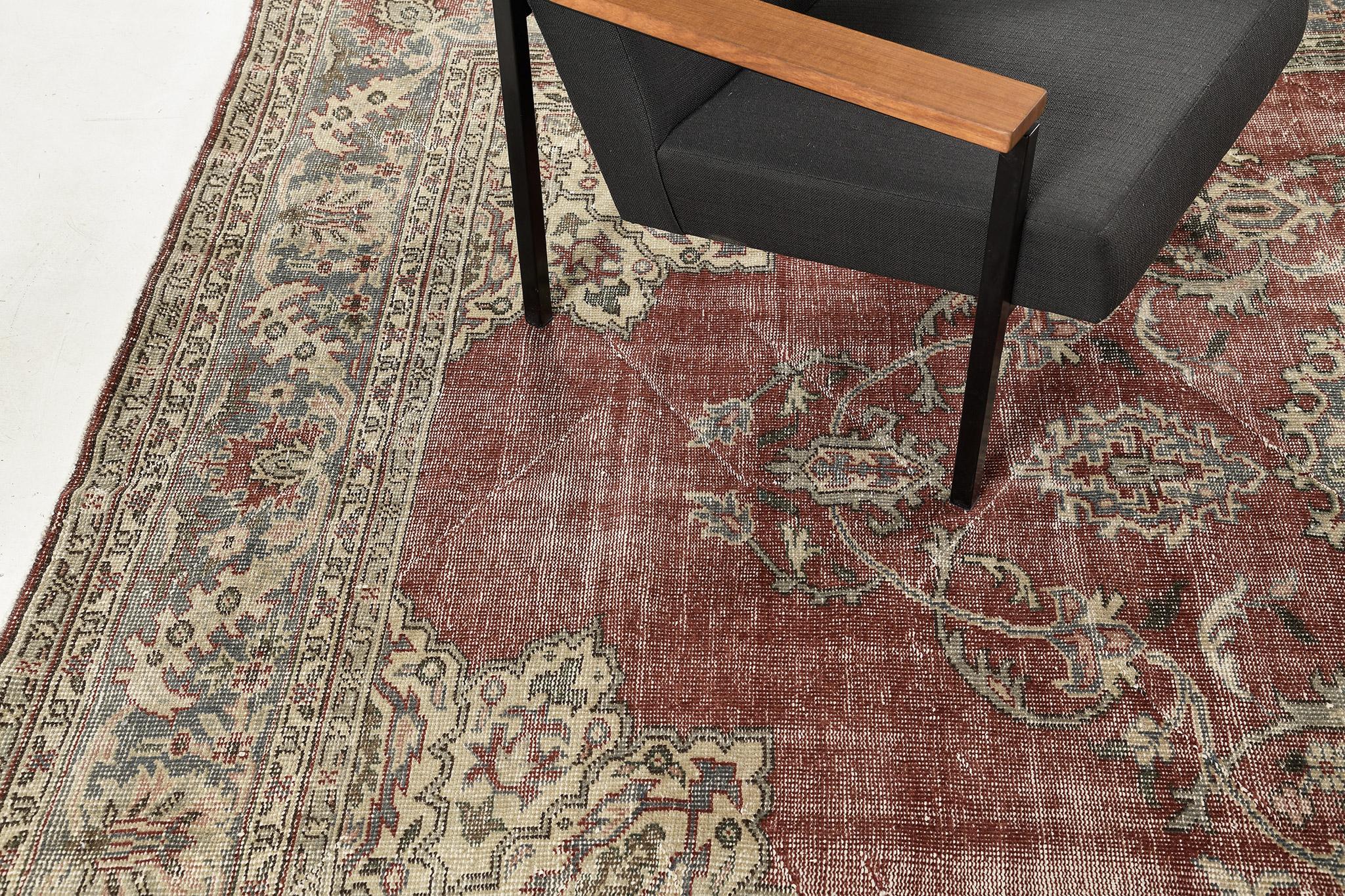 Mehraban Vintage Distressed Rug For Sale 5