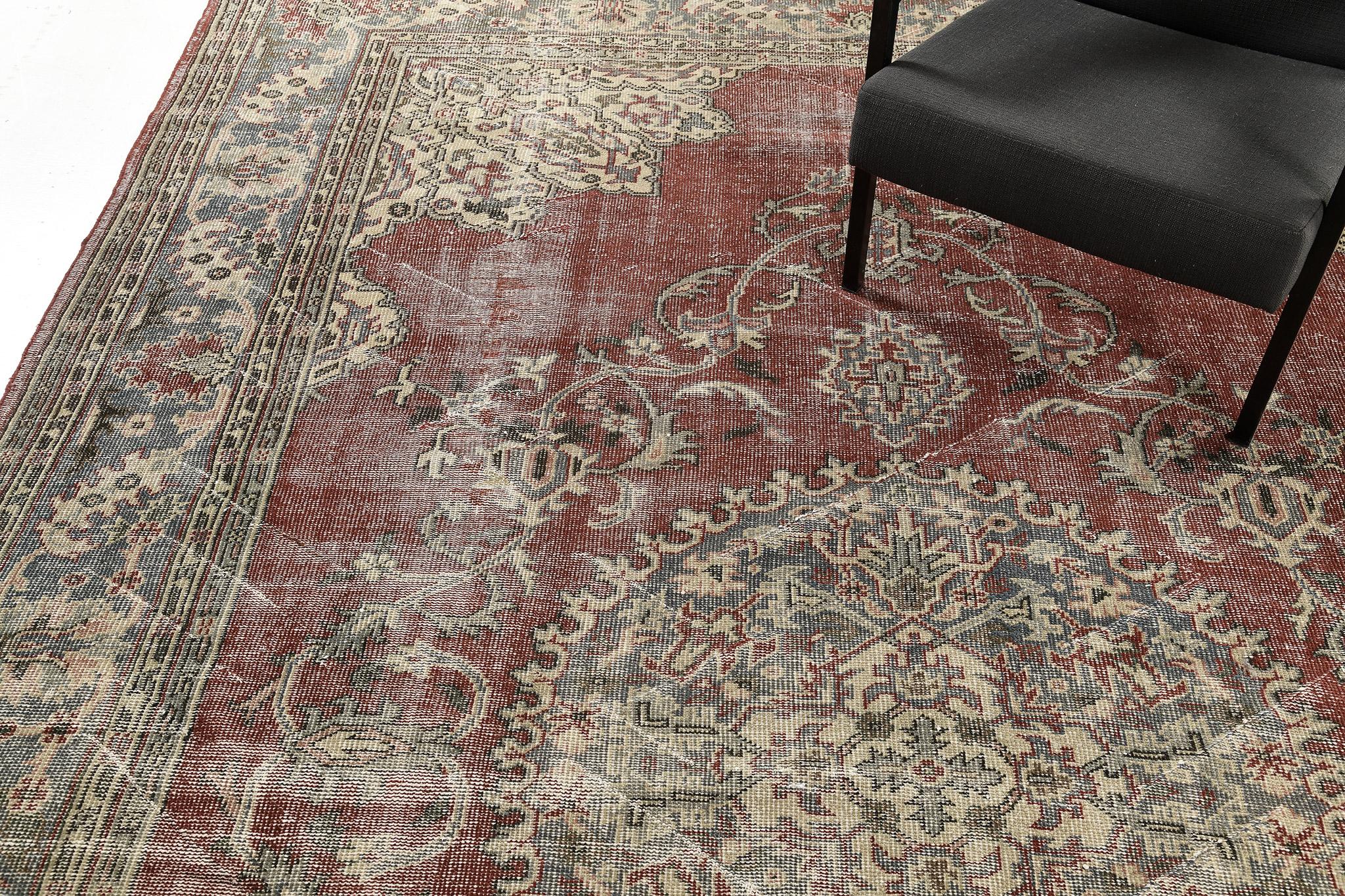Tapis Vintage Distressed Mehraban en vente 7