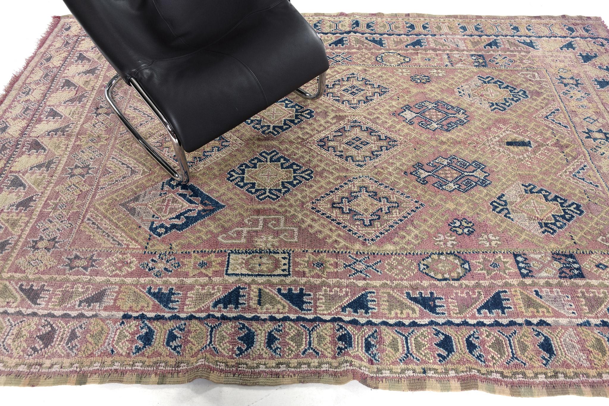 Mehraban Vintage Moroccan Beni M'Guild Tribe Rug For Sale 7