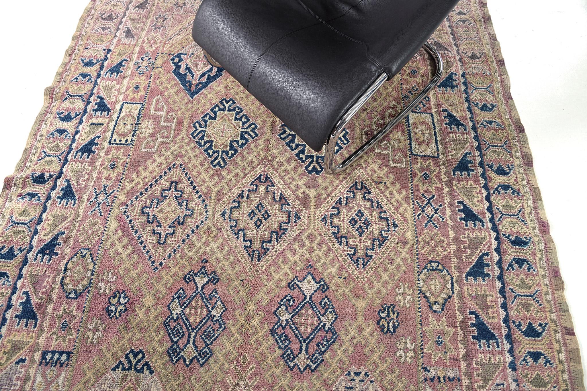 Mehraban Marokkanischer Beni M'Guild-Teppich im Vintage-Stil im Angebot 8
