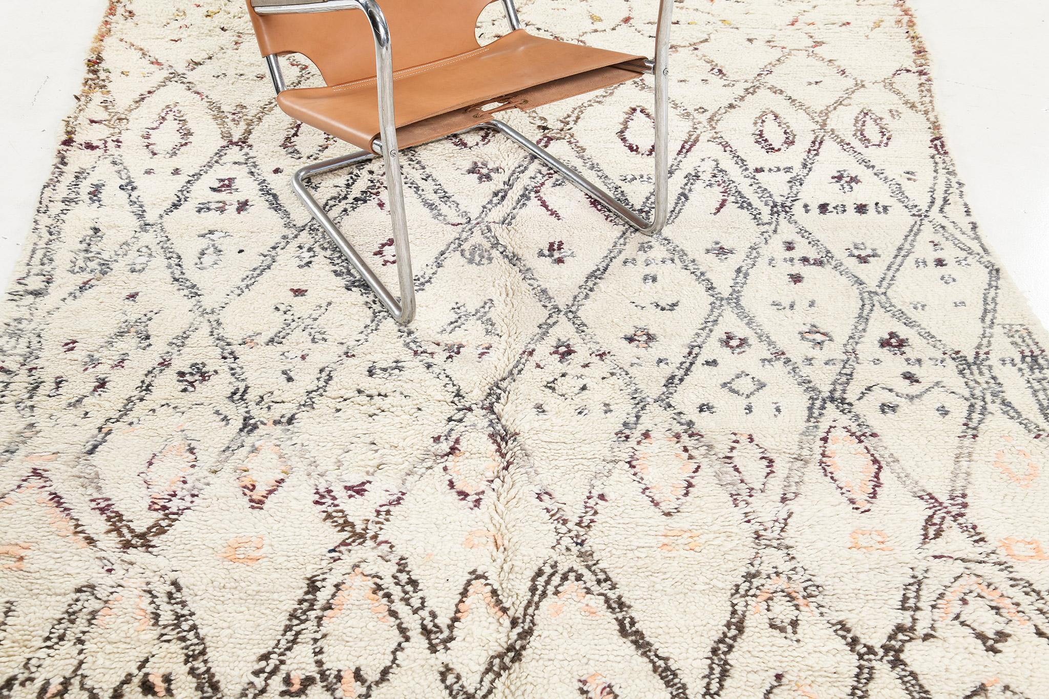 Mehraban Alfombra Vintage Marroquí de la Tribu Ourain Anudado a mano en venta