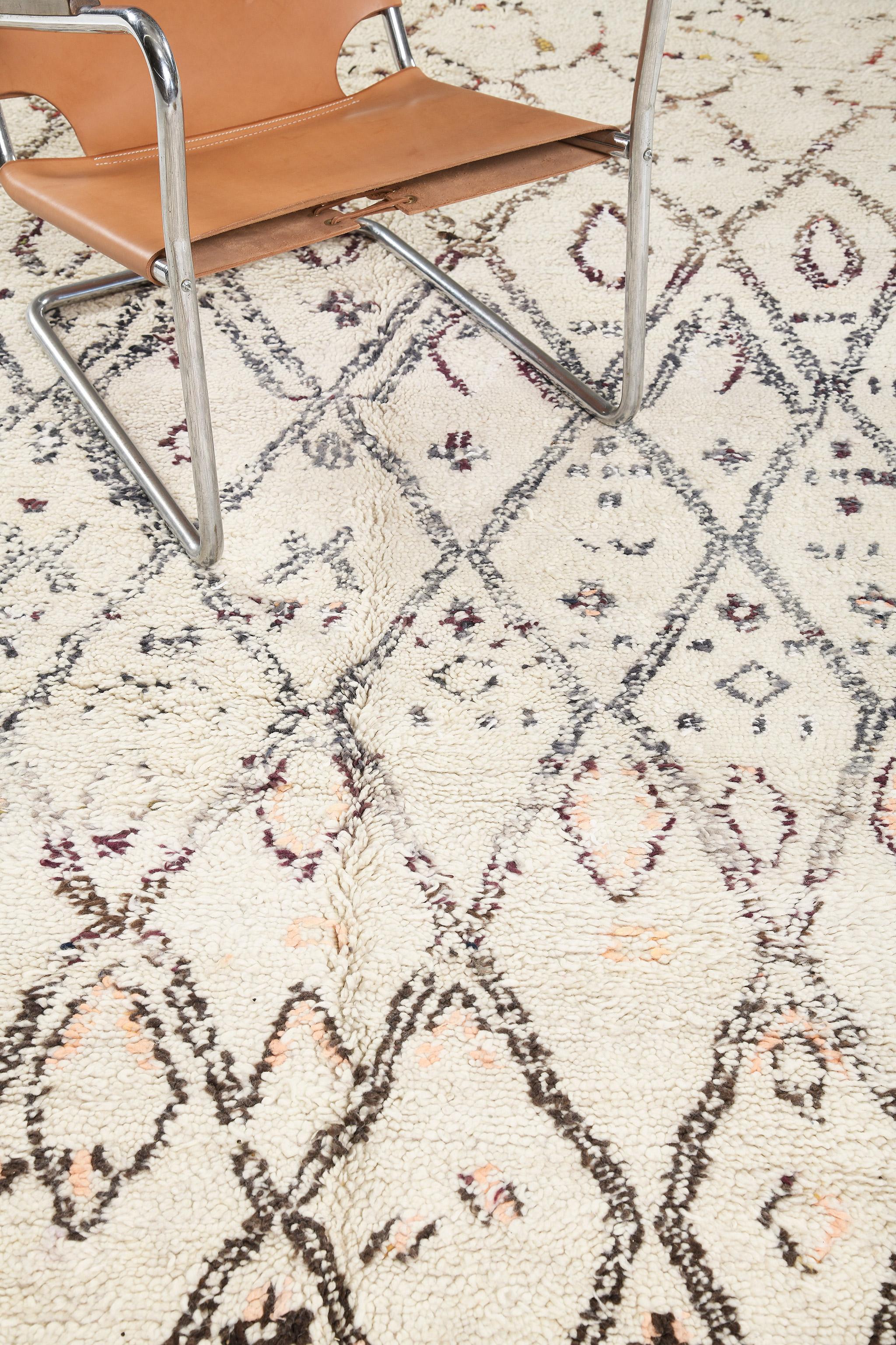 Mehraban Alfombra Vintage Marroquí de la Tribu Ourain mediados del siglo XX en venta