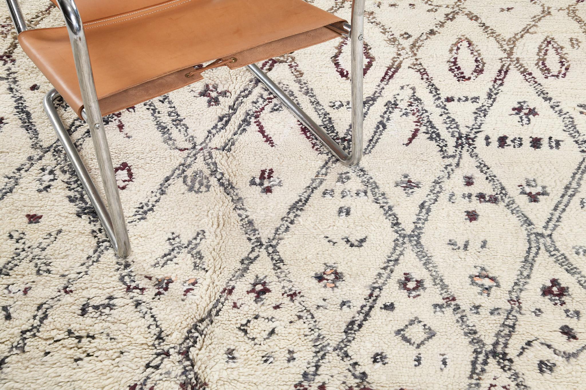 Mehraban Alfombra Vintage Marroquí de la Tribu Ourain Lana en venta