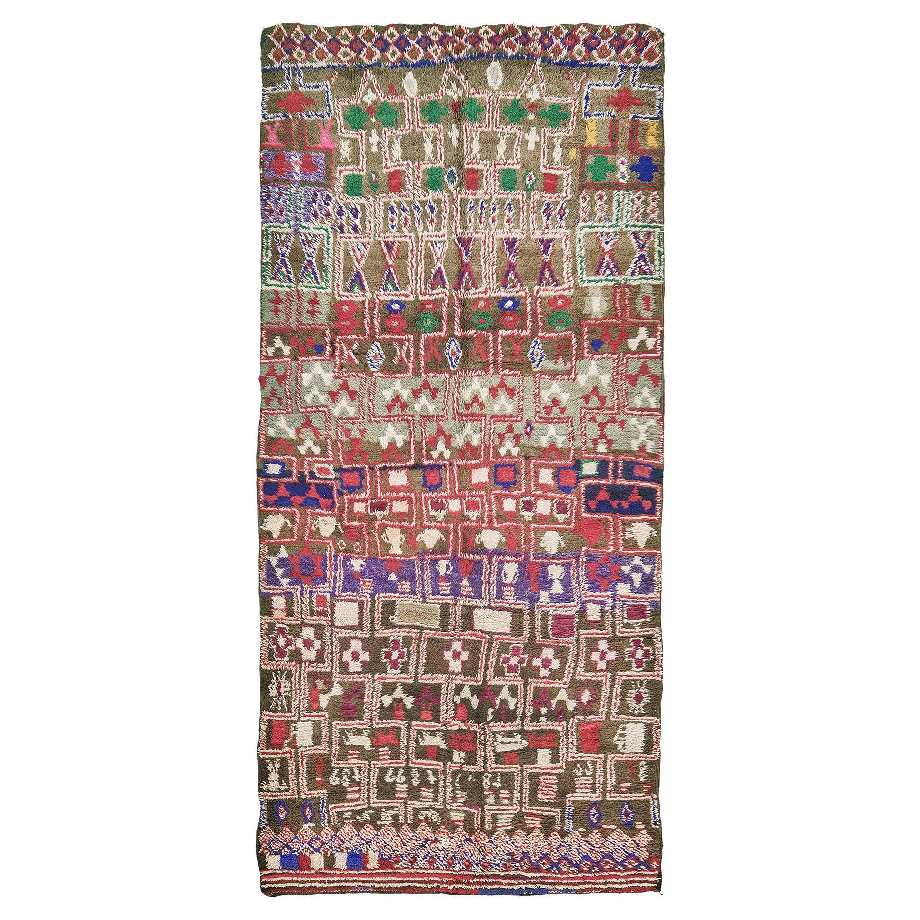 Mehraban Vintage Moroccan Ourain Tribe Rug For Sale