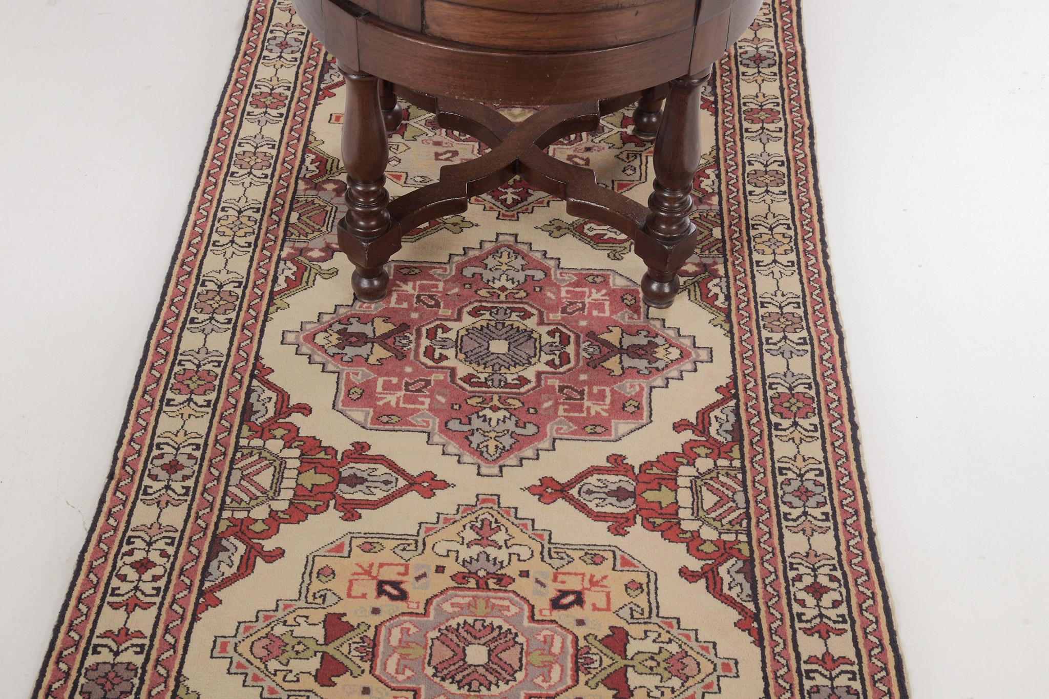 Hand-Knotted Vintage Persian Azerbaijan Runner 31284 For Sale