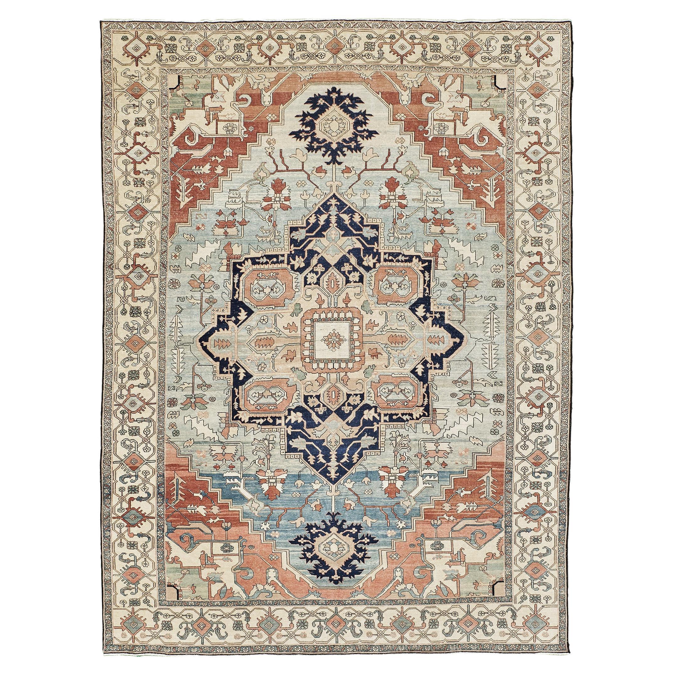 Mehraban Vintage Persischer Heriz-Teppich im Serapi-Stil 57537