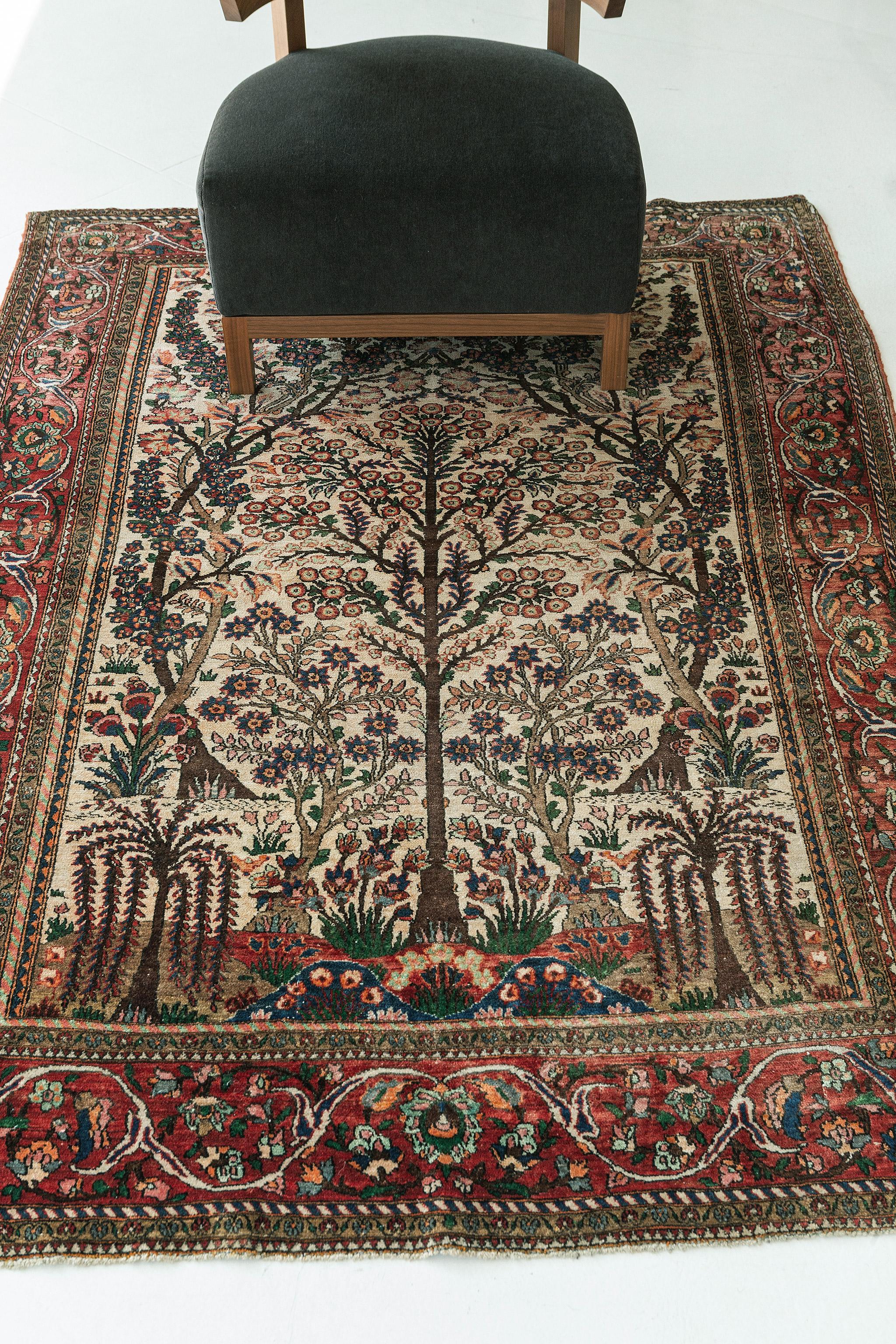 Hand-Knotted Mehraban Vintage Persian Isfahan Rug 26009 For Sale