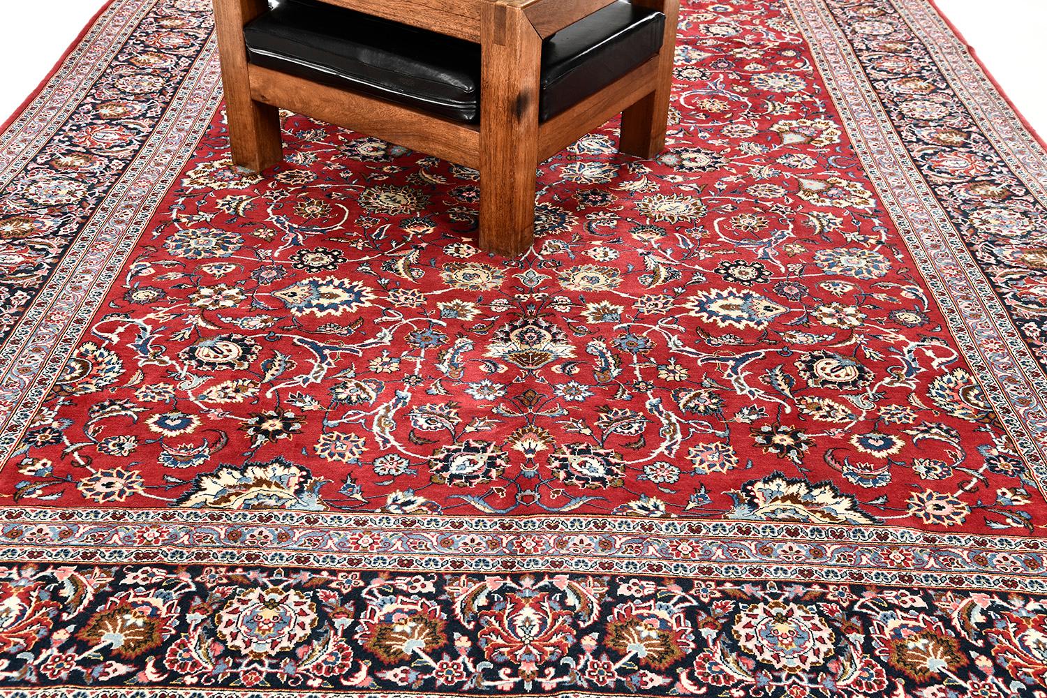 Mehraban Vintage Persian Kashan In Good Condition For Sale In WEST HOLLYWOOD, CA