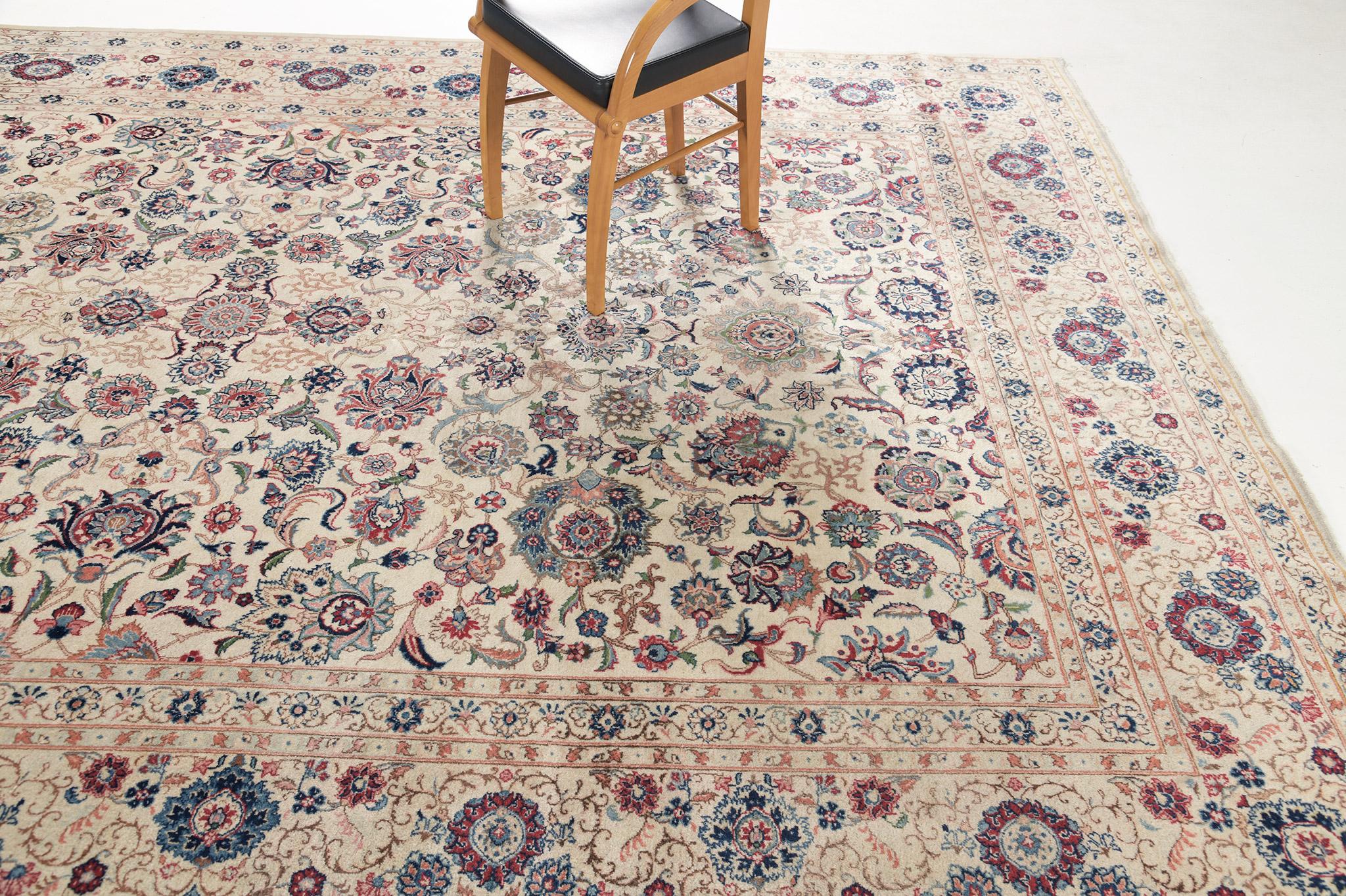 Mehraban Vintage Persian Kashan In Good Condition In WEST HOLLYWOOD, CA
