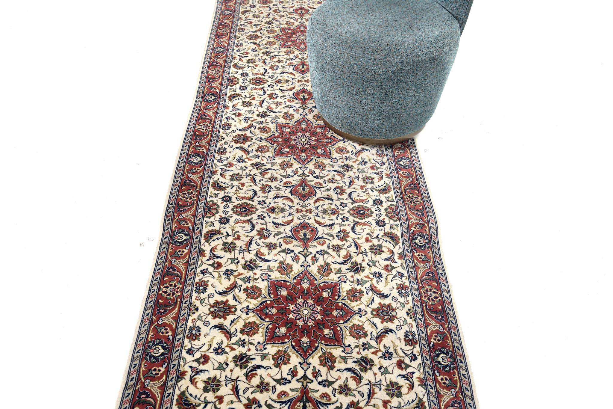 Wool Mehraban Vintage Persian Kashan For Sale