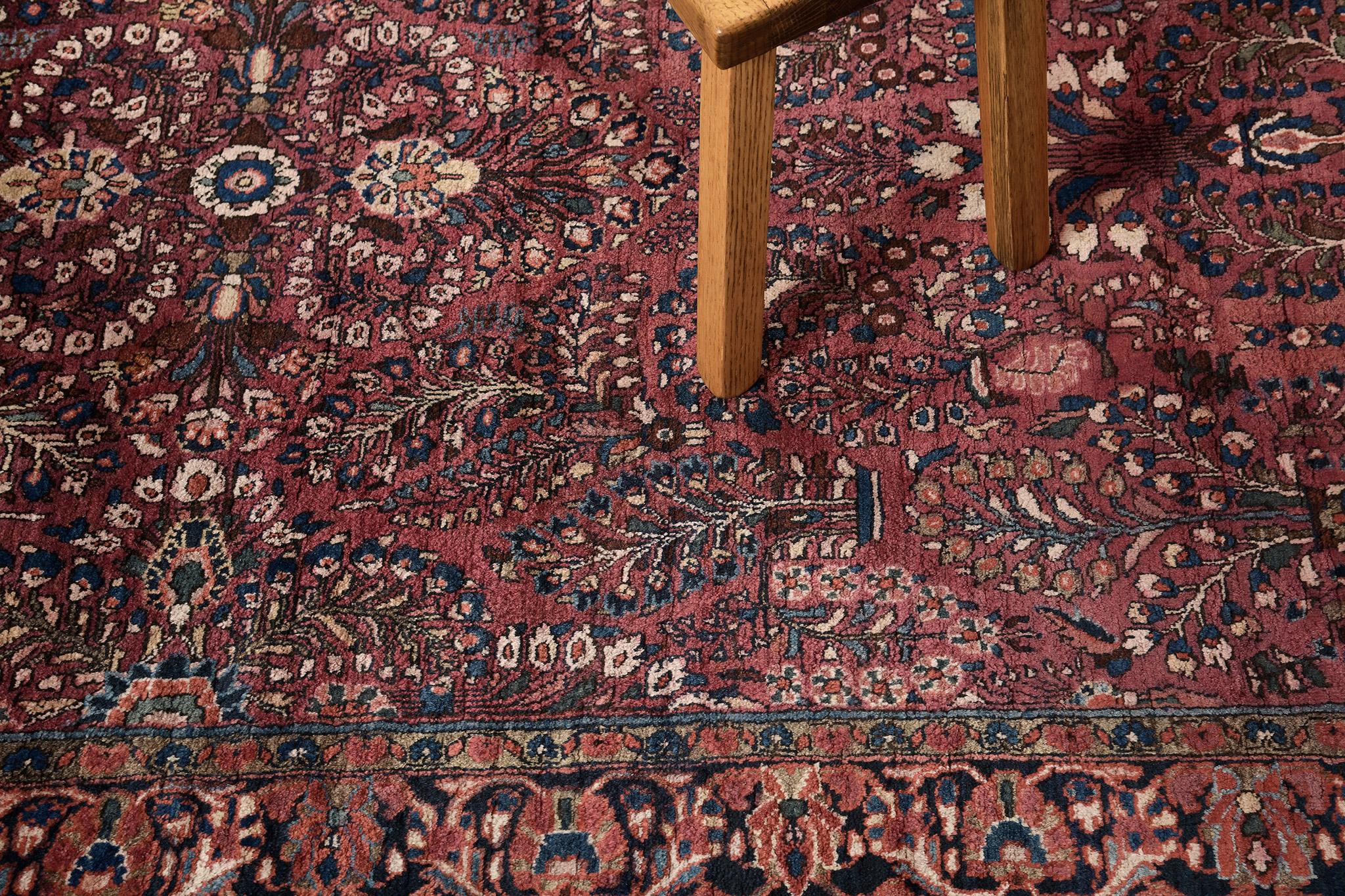 Mid-20th Century Mehraban Vintage Persian Sarouk Rug 15262 For Sale