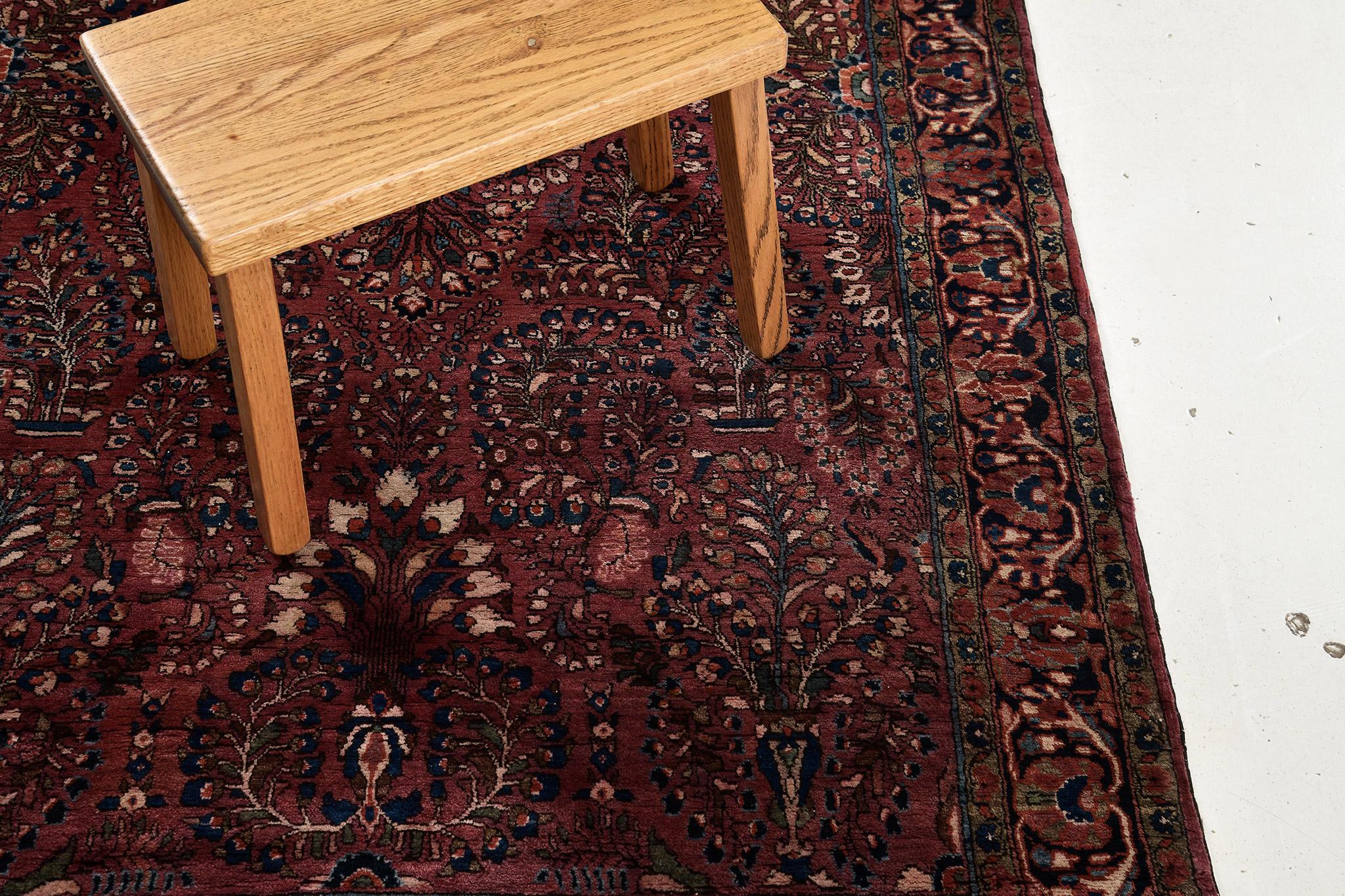 Wool Mehraban Vintage Persian Sarouk Rug 15262 For Sale