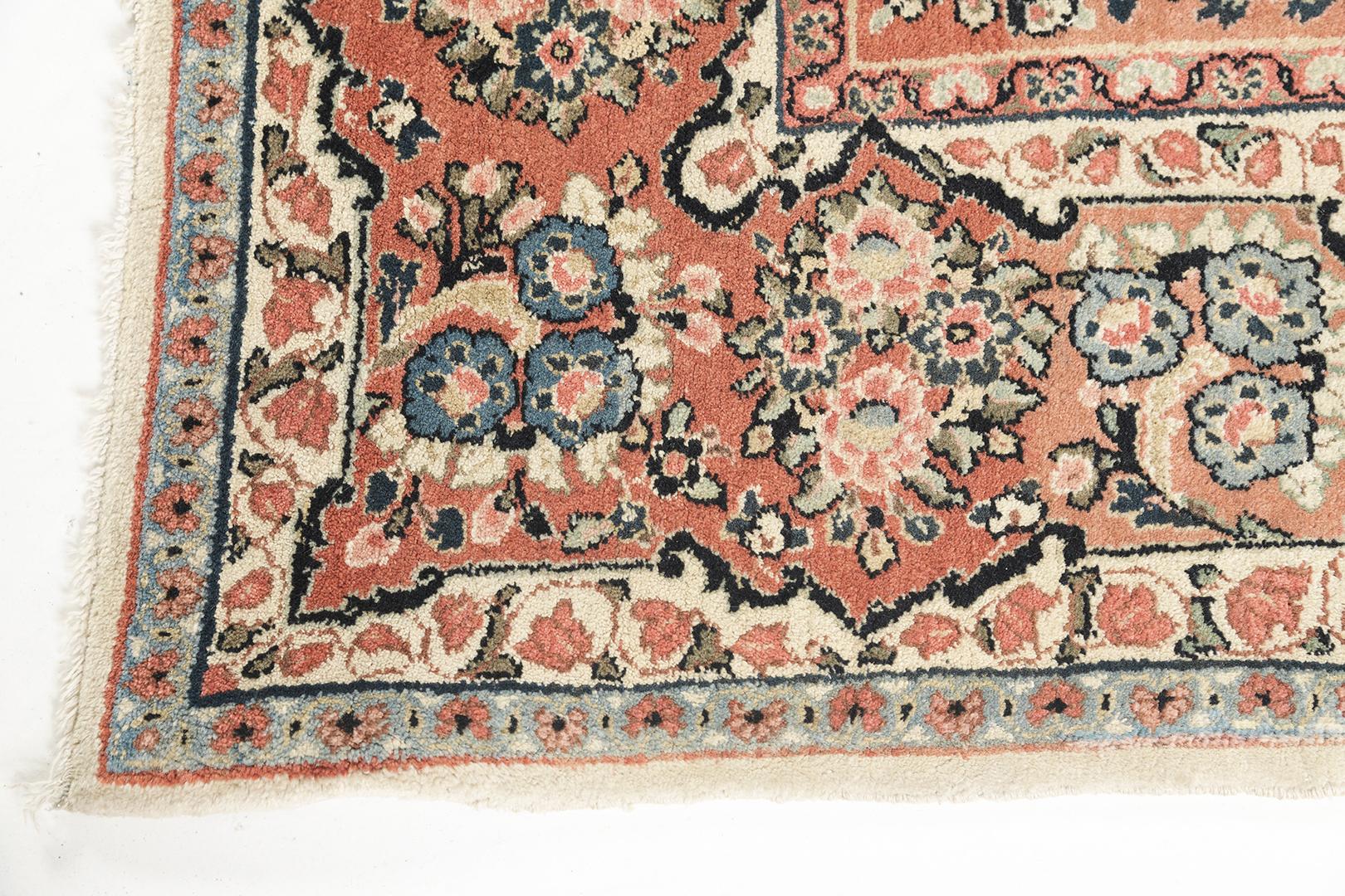 Hand-Knotted Mehraban Vintage Persian Sarouk Rug For Sale