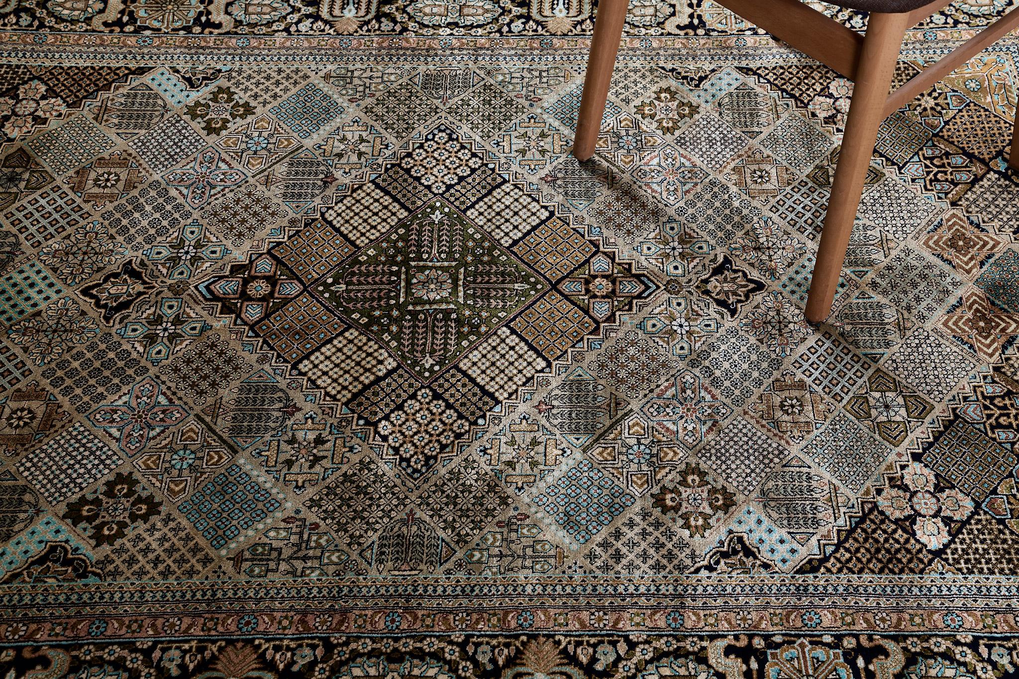 Mehraban Vintage Seda Persa Qum mediados del siglo XX en venta