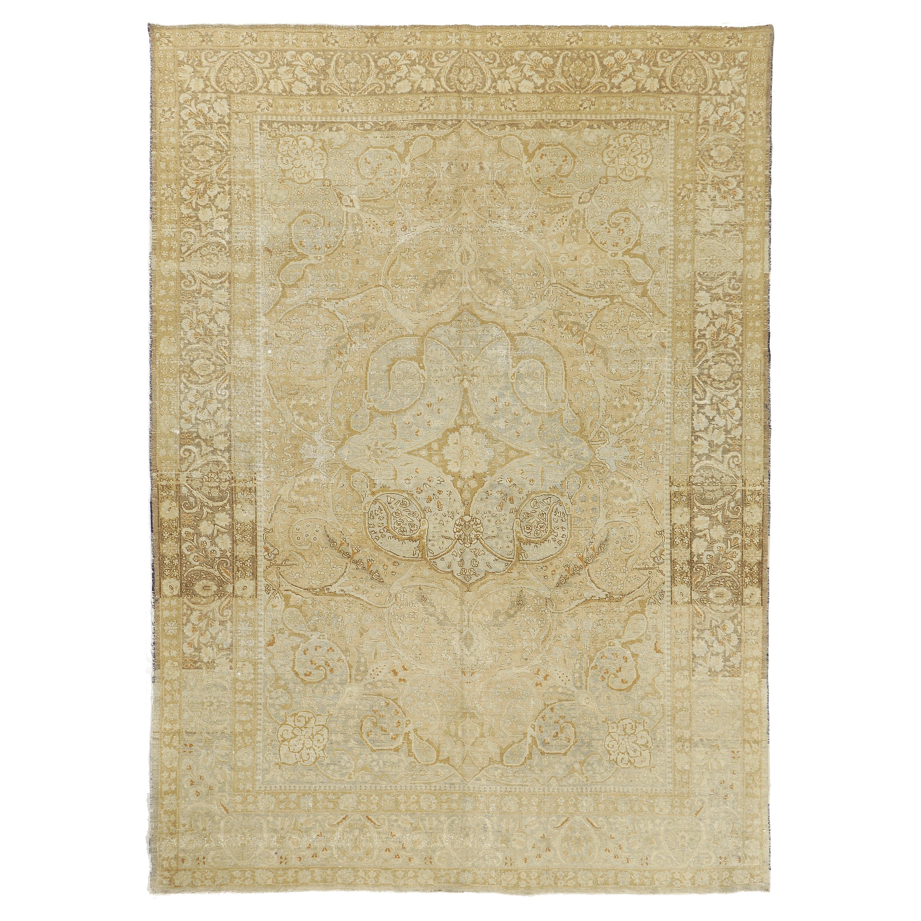 Mehraban - Tapis persan vintage Tabriz avec médaillon, motif médaillon 57539 en vente