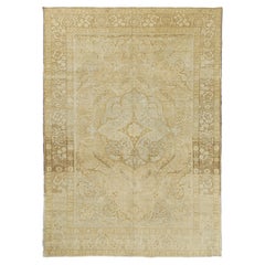 Mehraban Vintage Persischer Täbris-Teppich mit Medaillon-Design 57539