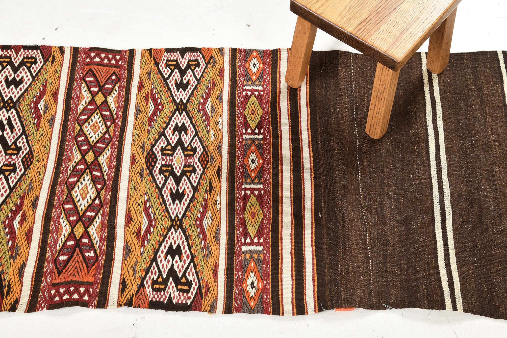 Mehraban Vintage Persian Tribal Kilim Runner 30455 In Good Condition In WEST HOLLYWOOD, CA