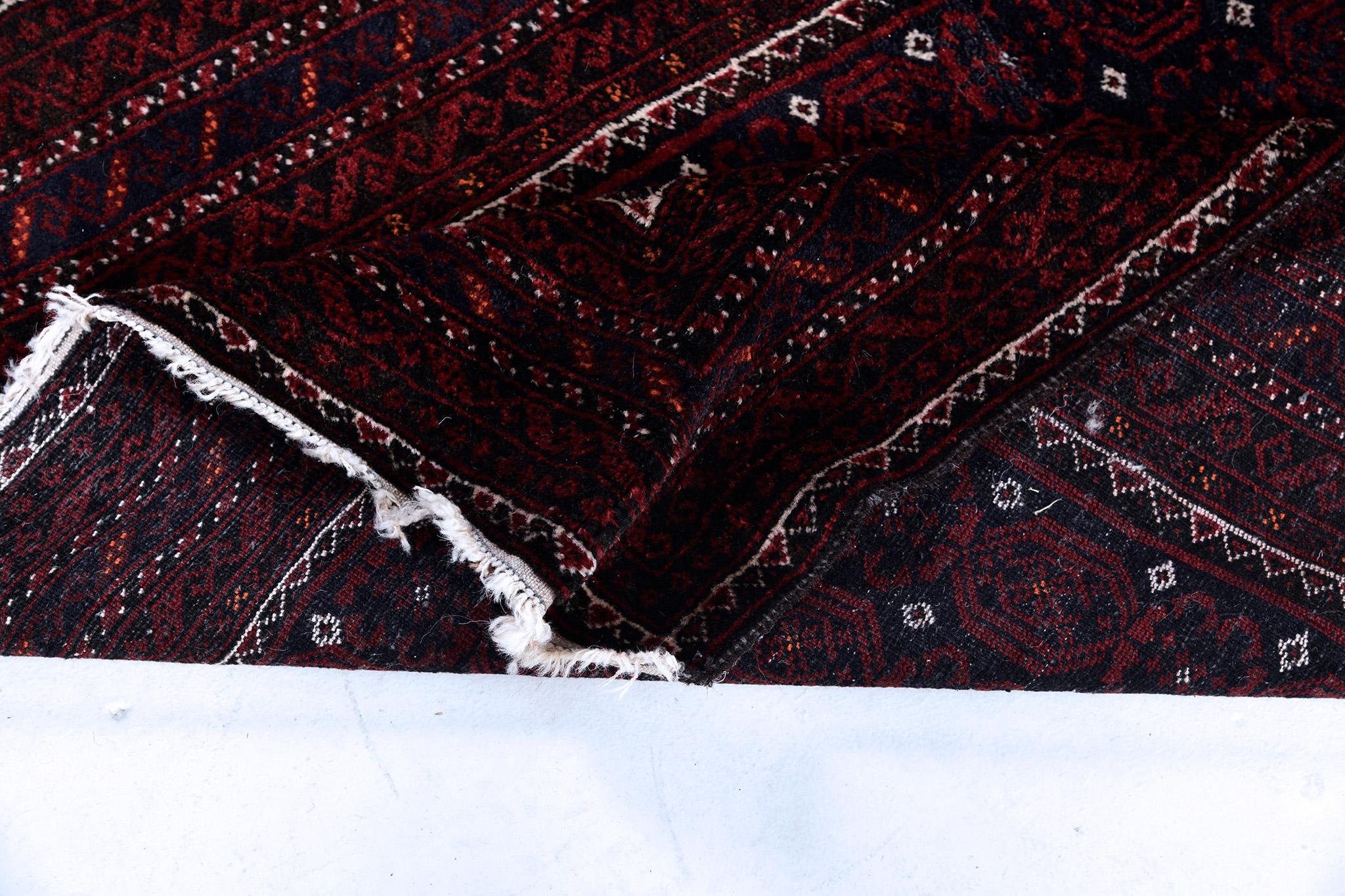 Hand-Knotted Mehraban Vintage Persian Turkoman