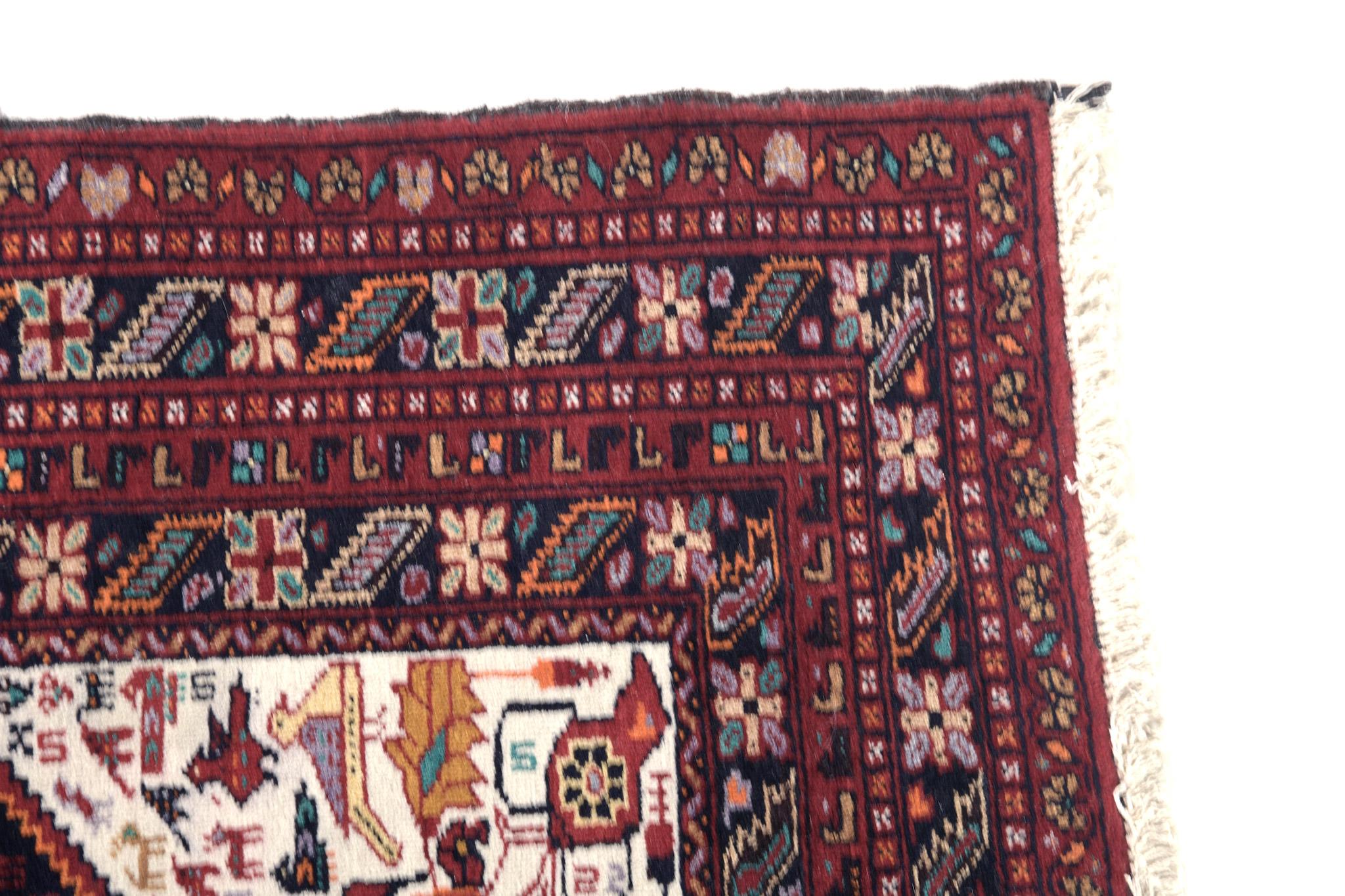 Hand-Knotted Mehraban Vintage Persian Turkoman Rug For Sale