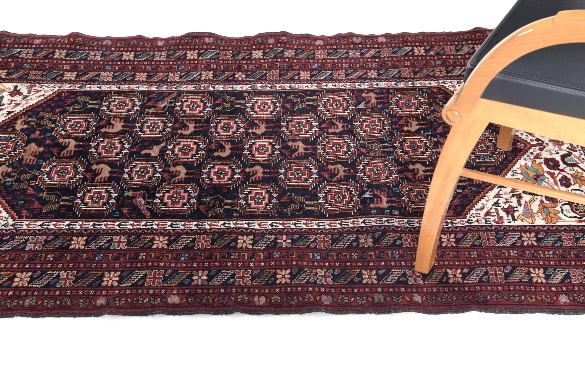 Mehraban Vintage Persian Turkoman Rug For Sale 3