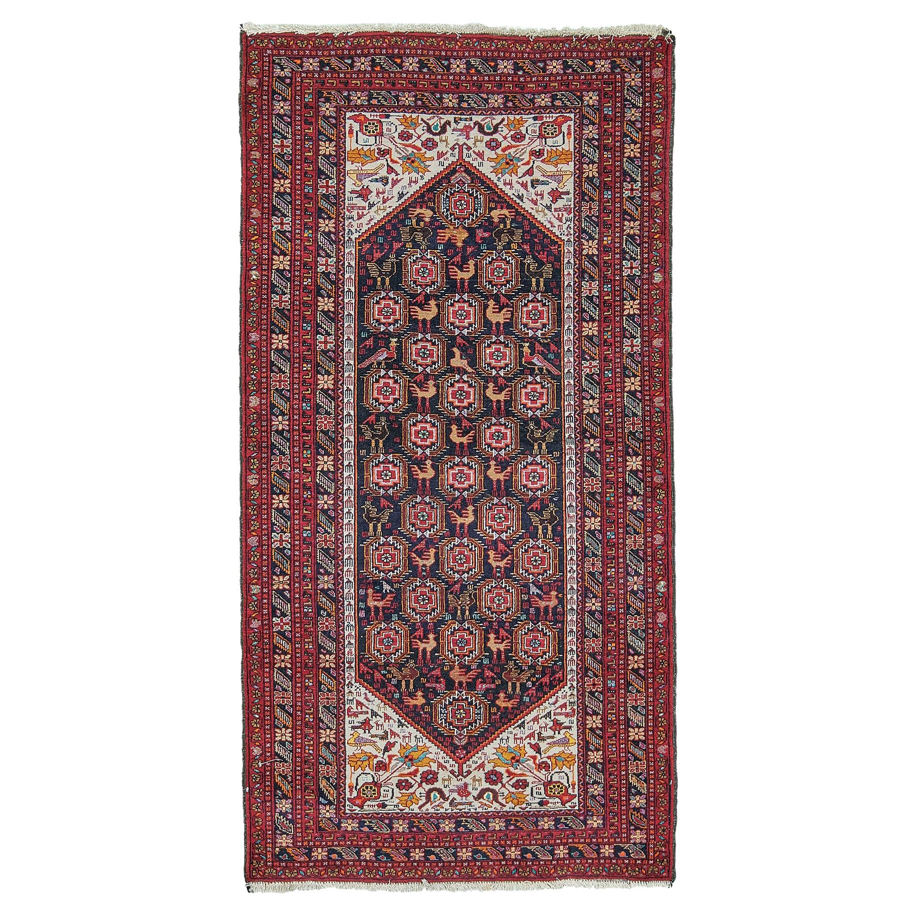 Tapis persan turkoman Mehraban vintage en vente
