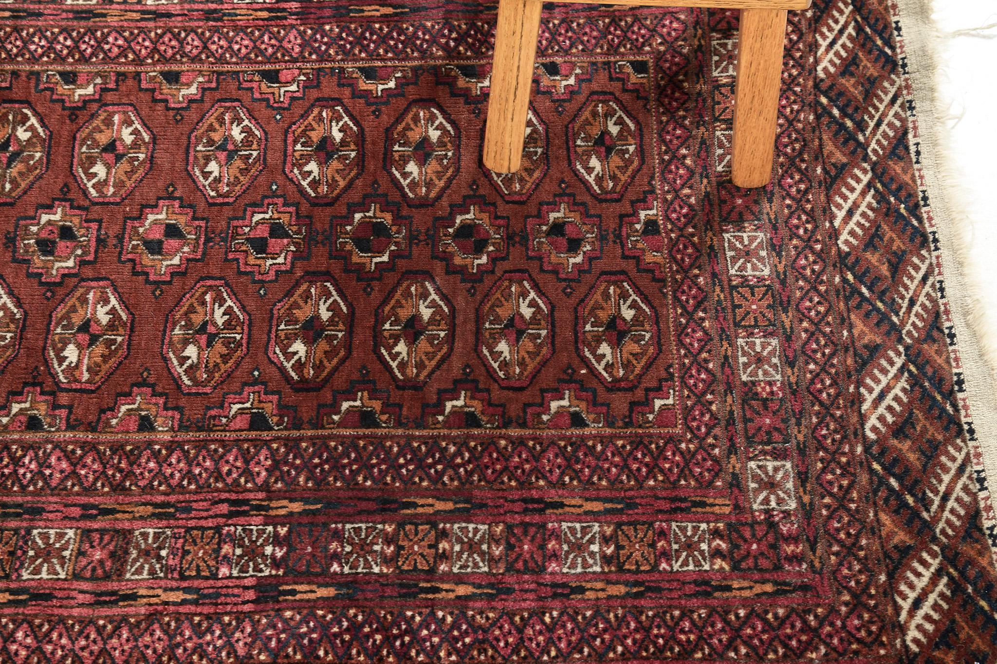Mehraban Vintage Persian Turkoman Square Rug 25730 In Good Condition For Sale In WEST HOLLYWOOD, CA