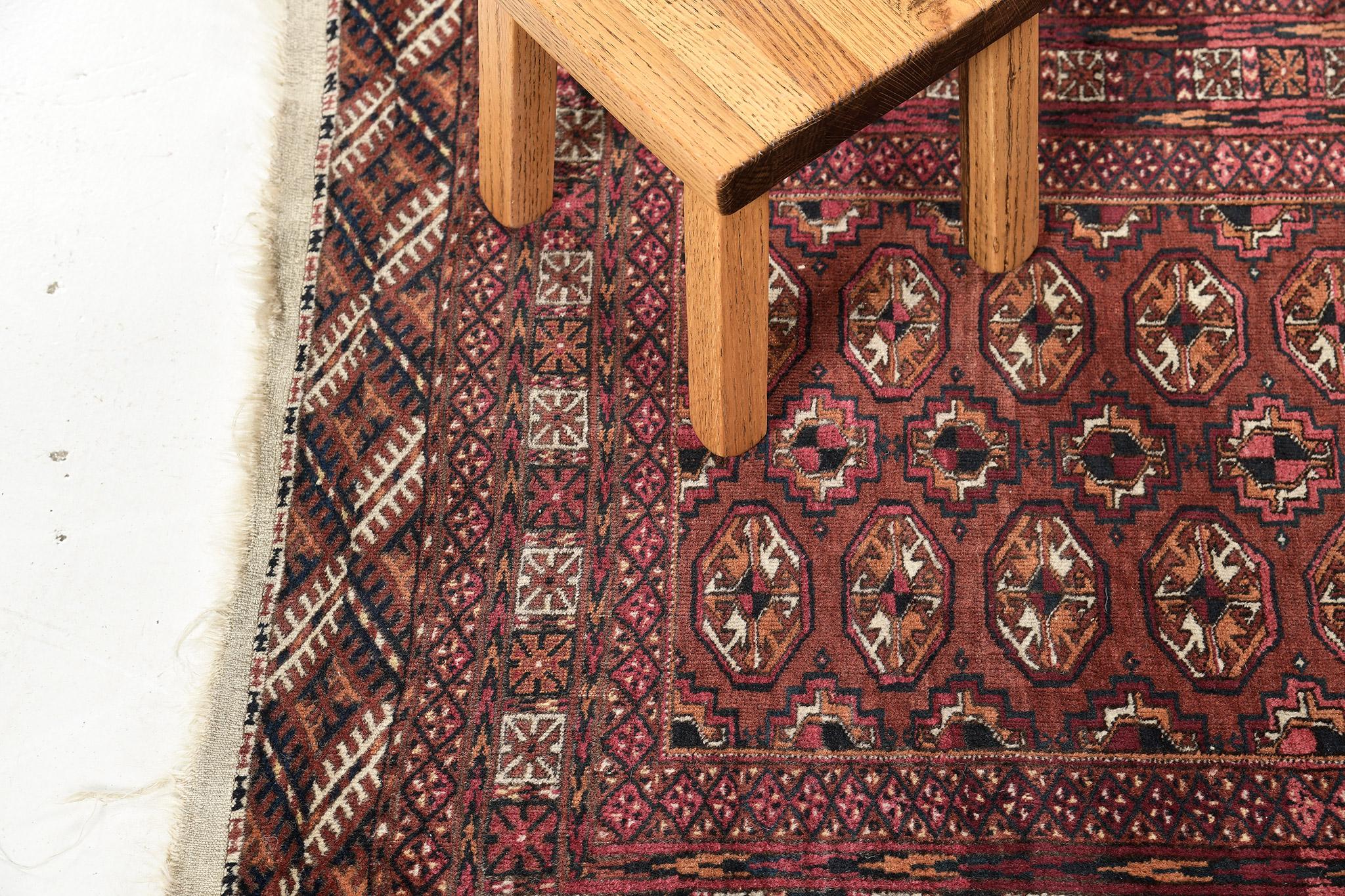 Wool Mehraban Vintage Persian Turkoman Square Rug 25730 For Sale