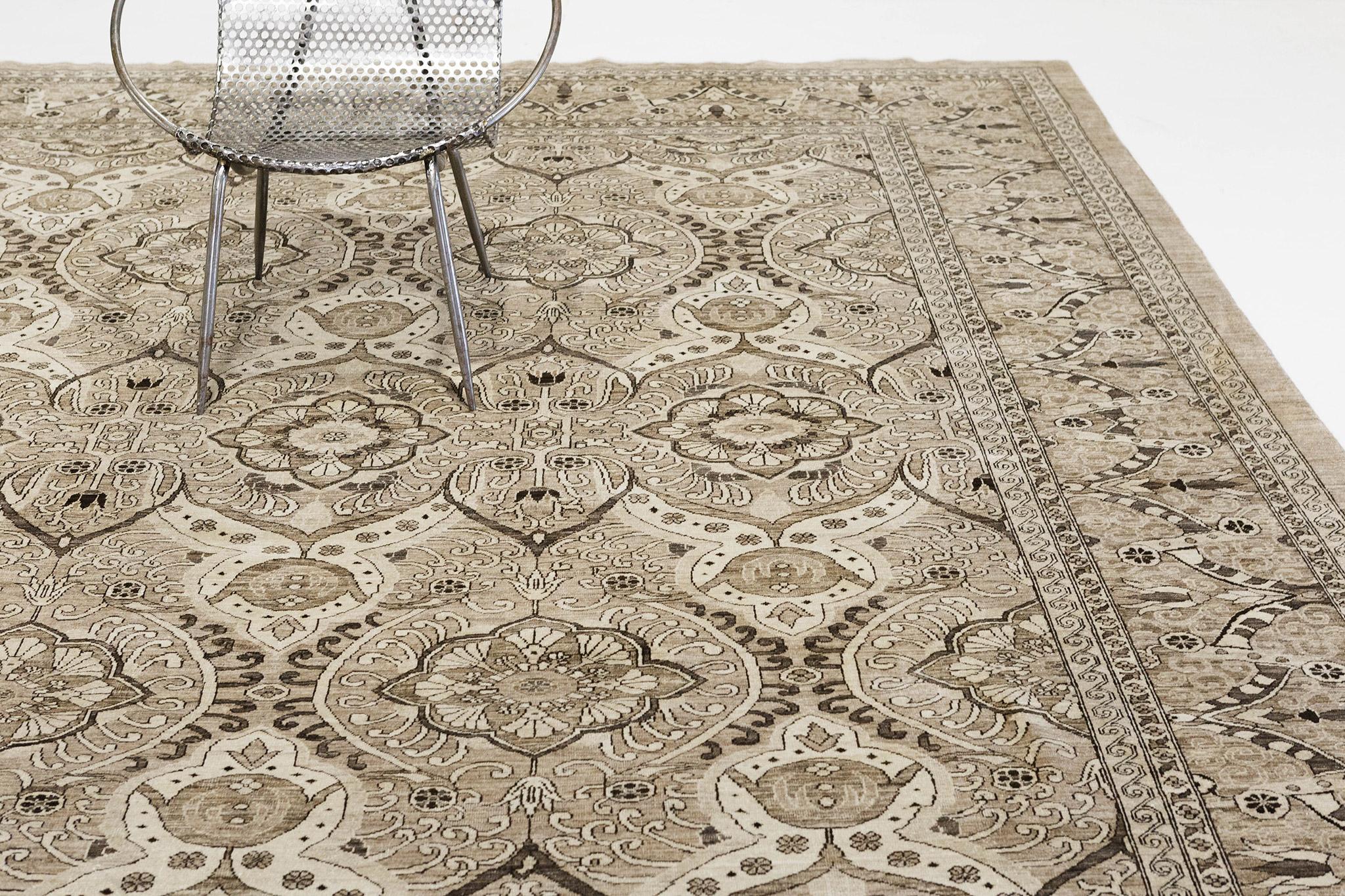 Annodato a mano Mehraban Rugs in stile vintage Agra Design D5408 in vendita