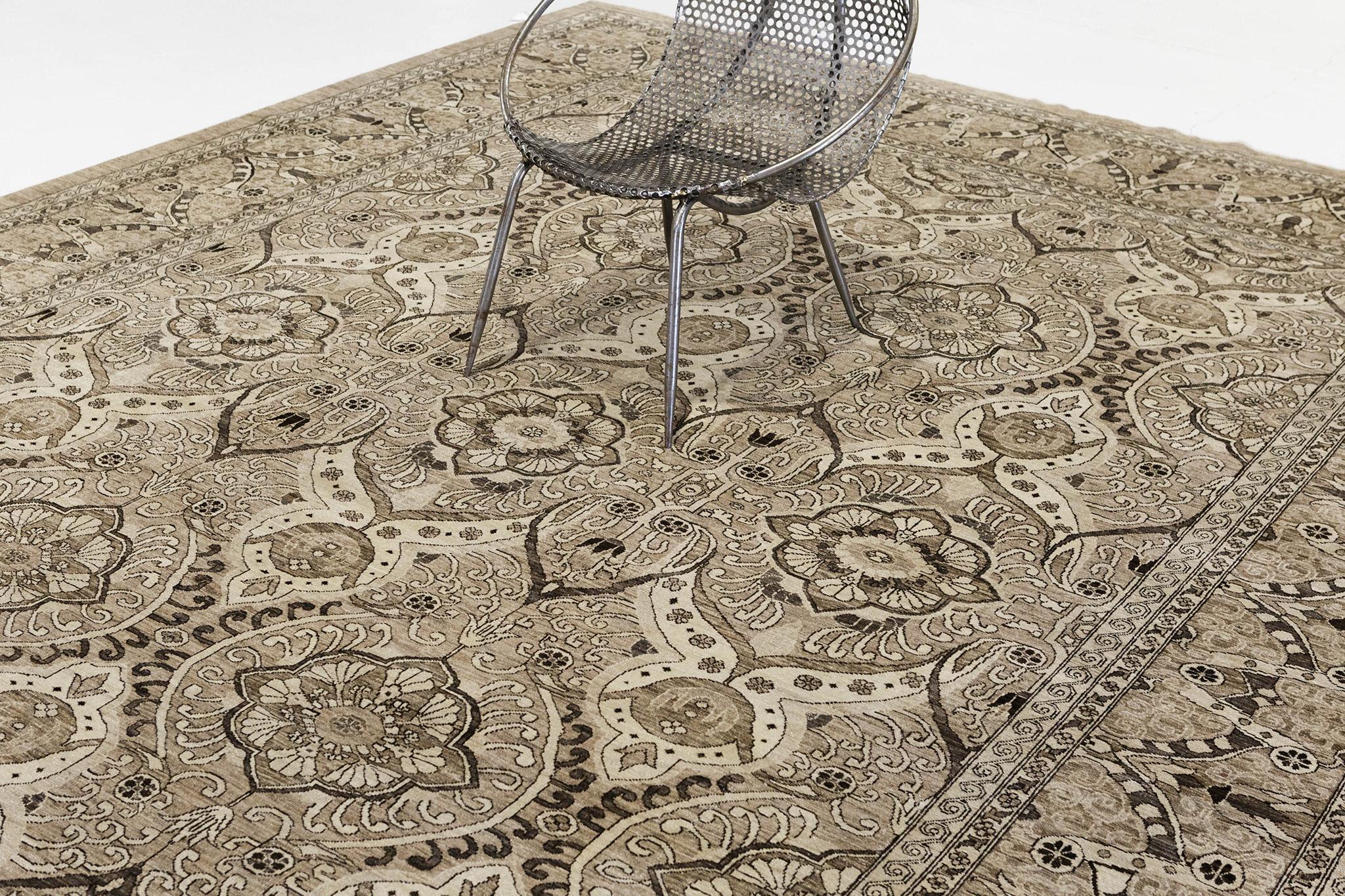 Mehraban Rugs in stile vintage Agra Design D5408 in vendita 1