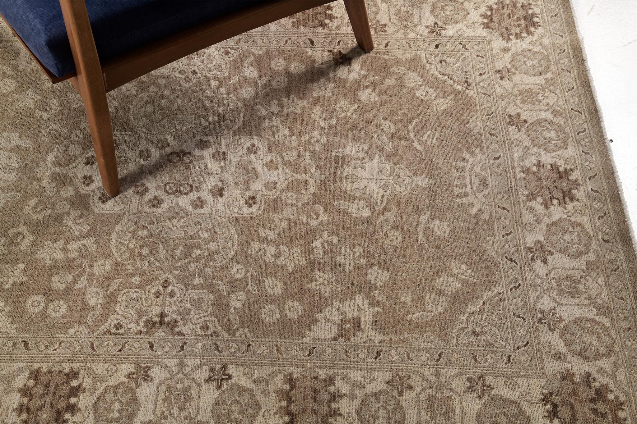 Annodato a mano Mehraban Rugs stile vintage Agra Revival in vendita
