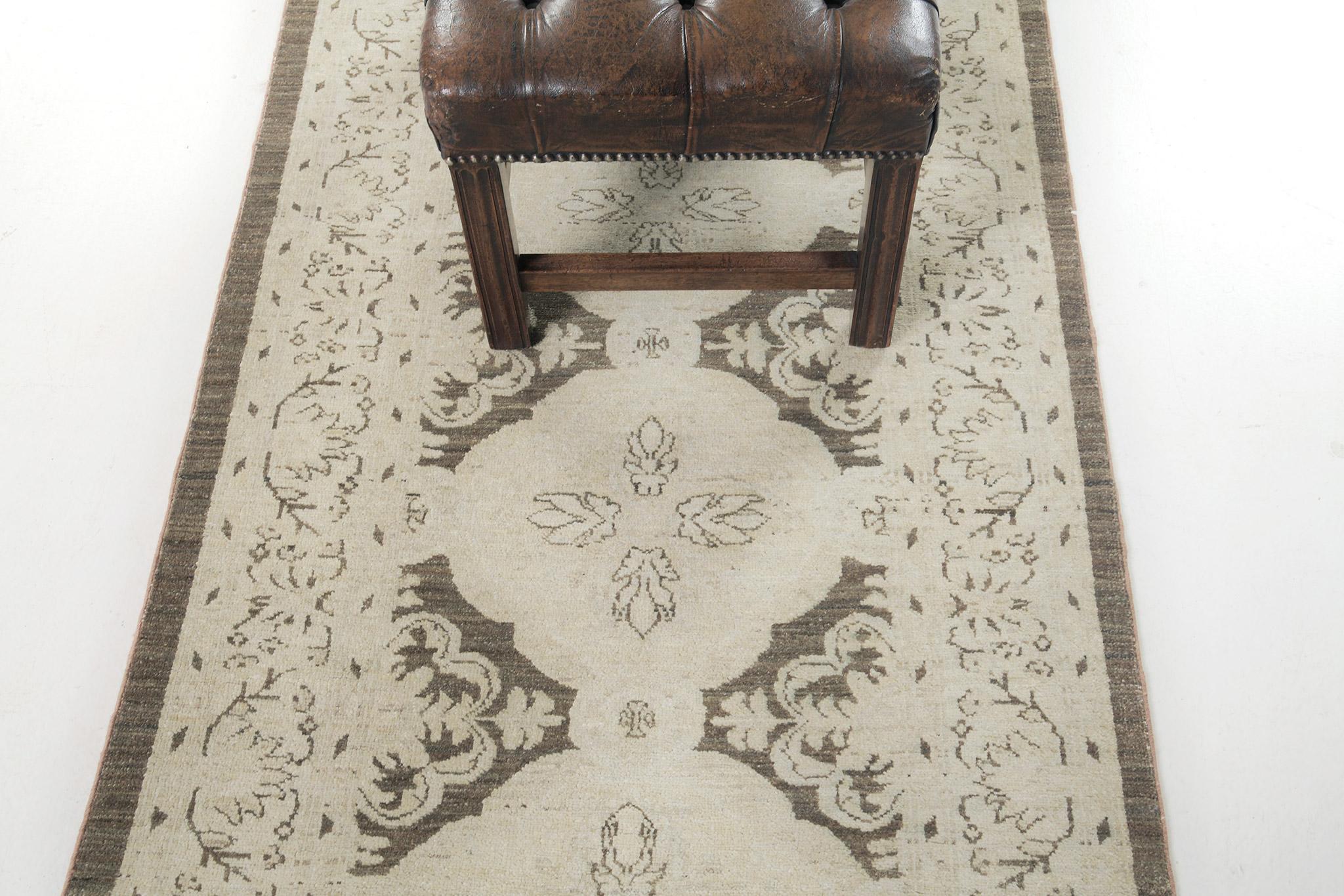 Hand-Knotted Mehraban Vintage Style Arts and Crafts Revival Runner For Sale