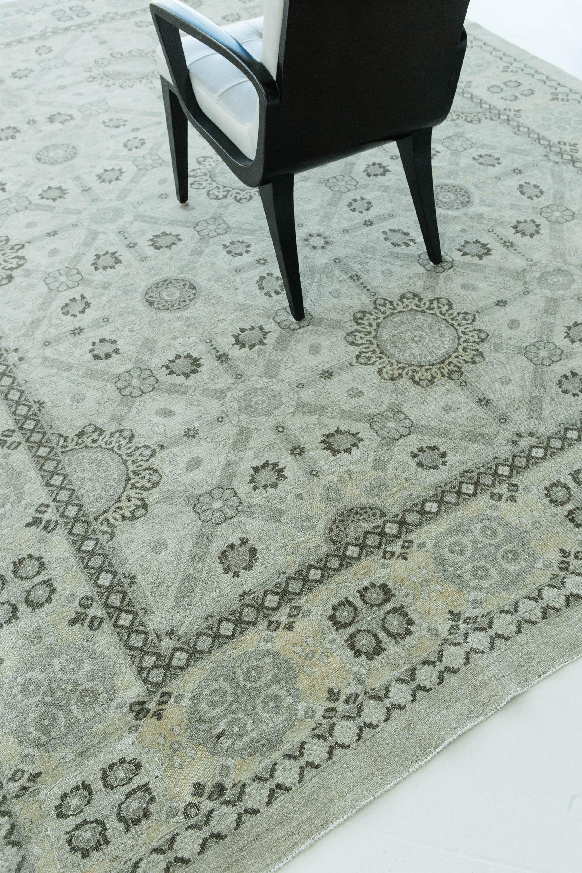 Laine Tapis Mehraban de style Arts and Crafts vintage D5381 en vente