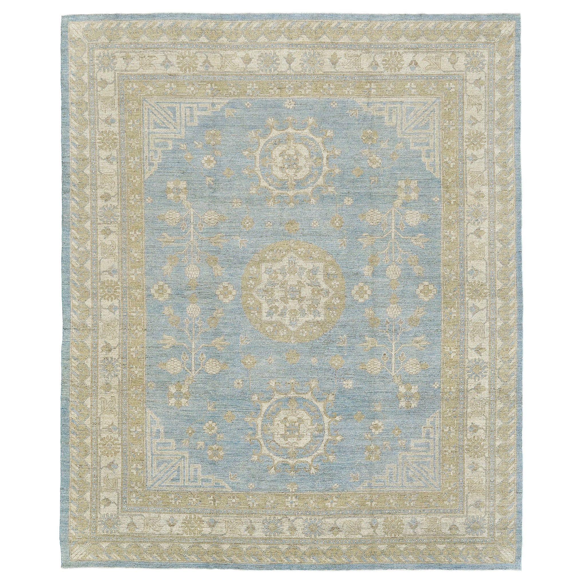 Mehraban - Tapis à motif Khotan de style vintage D5386