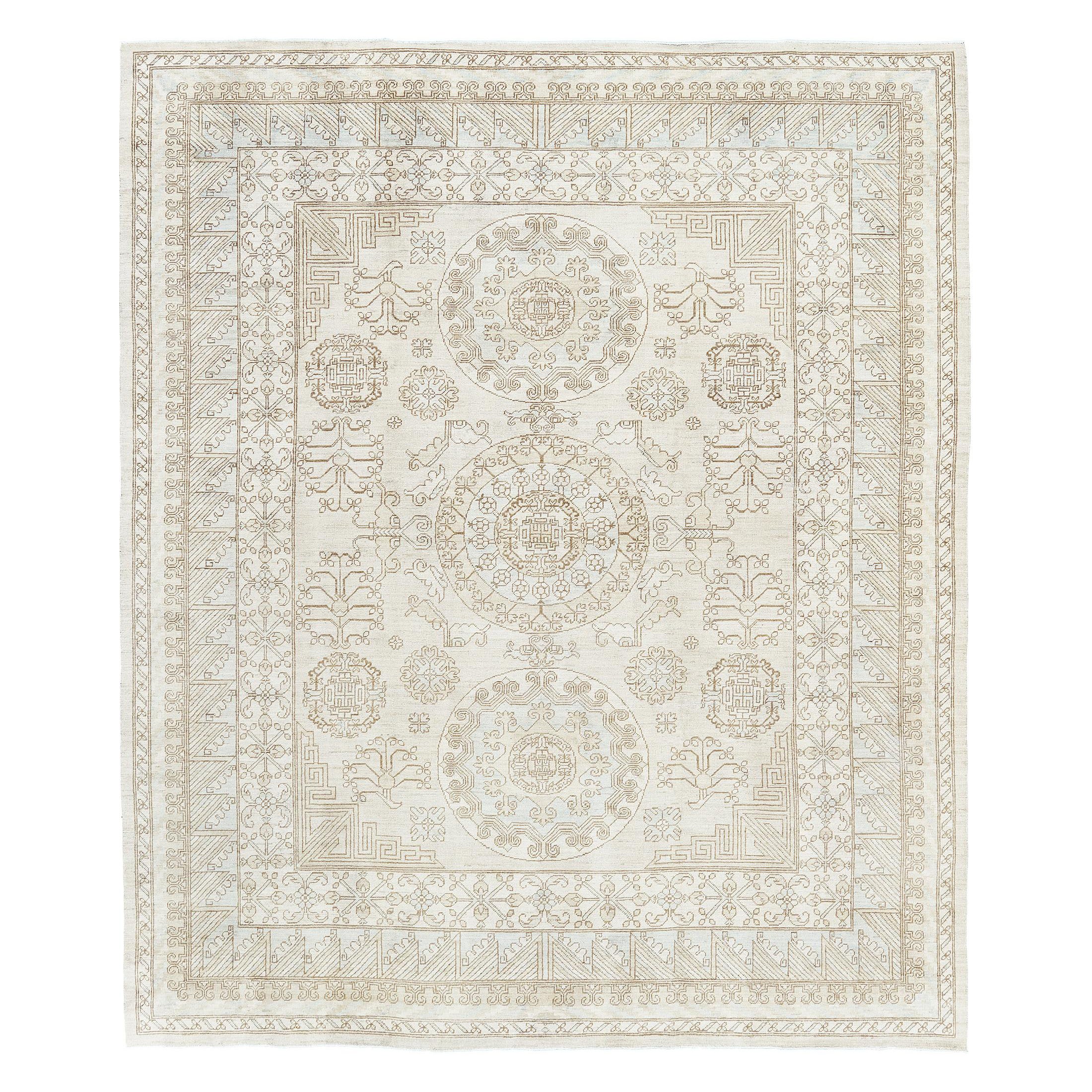 Mehraban - Tapis design Khotan de style vintage D5582 Safira