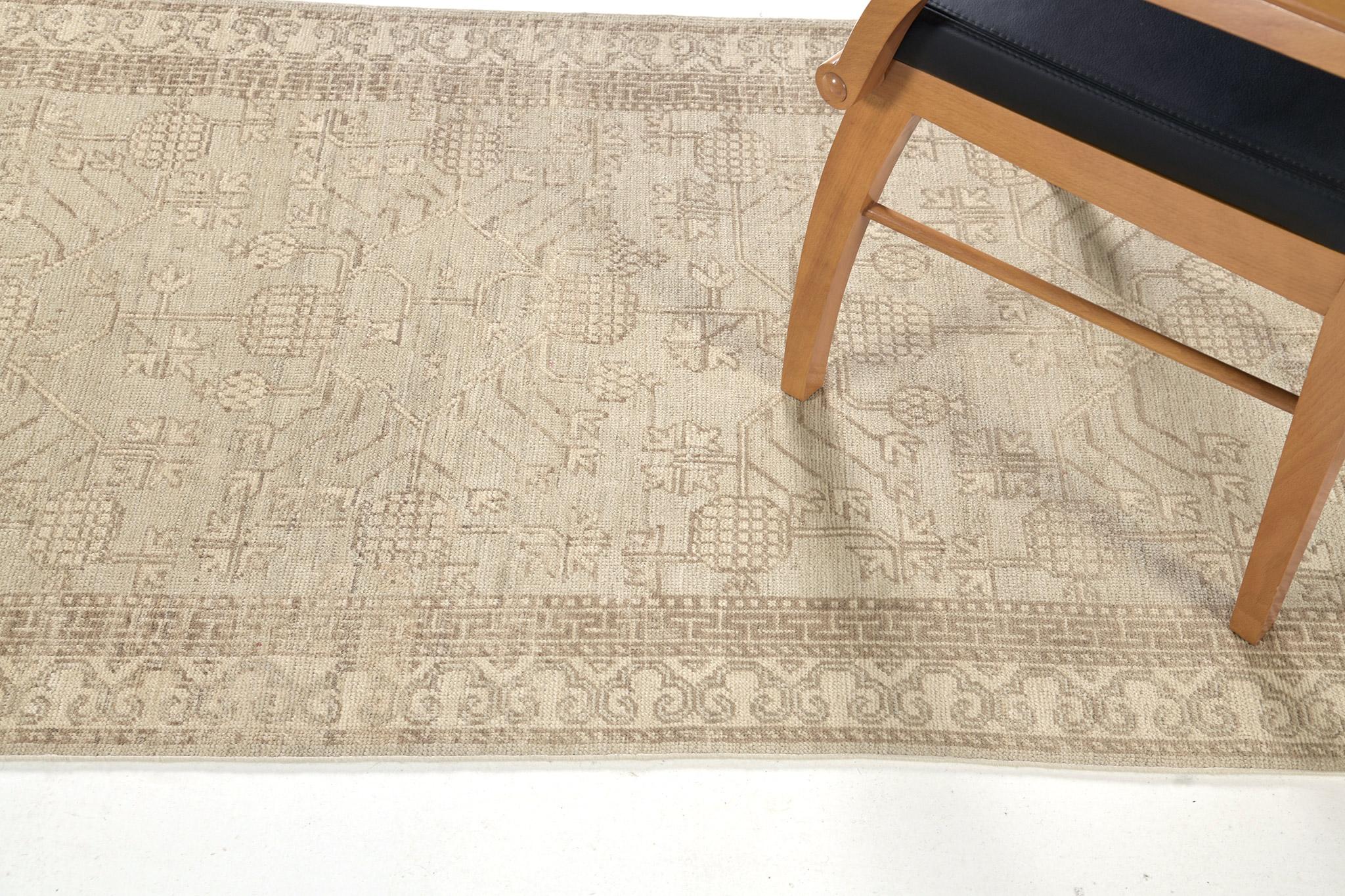 Mehraban Vintage Style Khotan Design Runner In New Condition For Sale In WEST HOLLYWOOD, CA