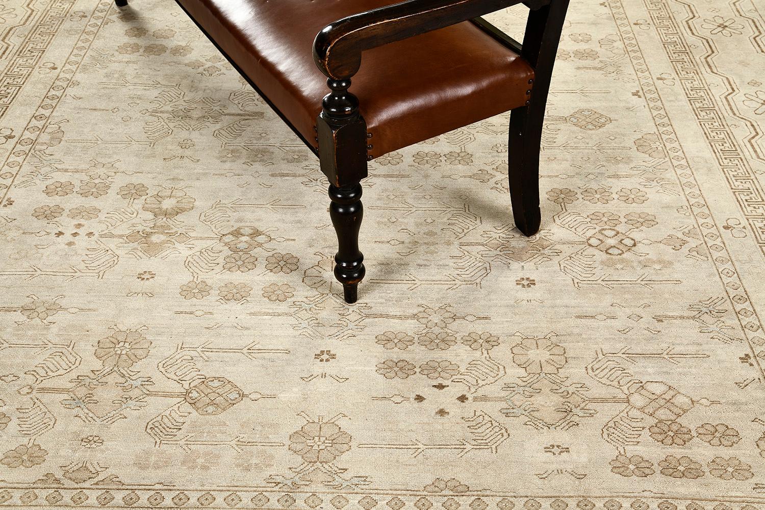 Mehraban Vintage Style Khotan Revival Rug For Sale 4