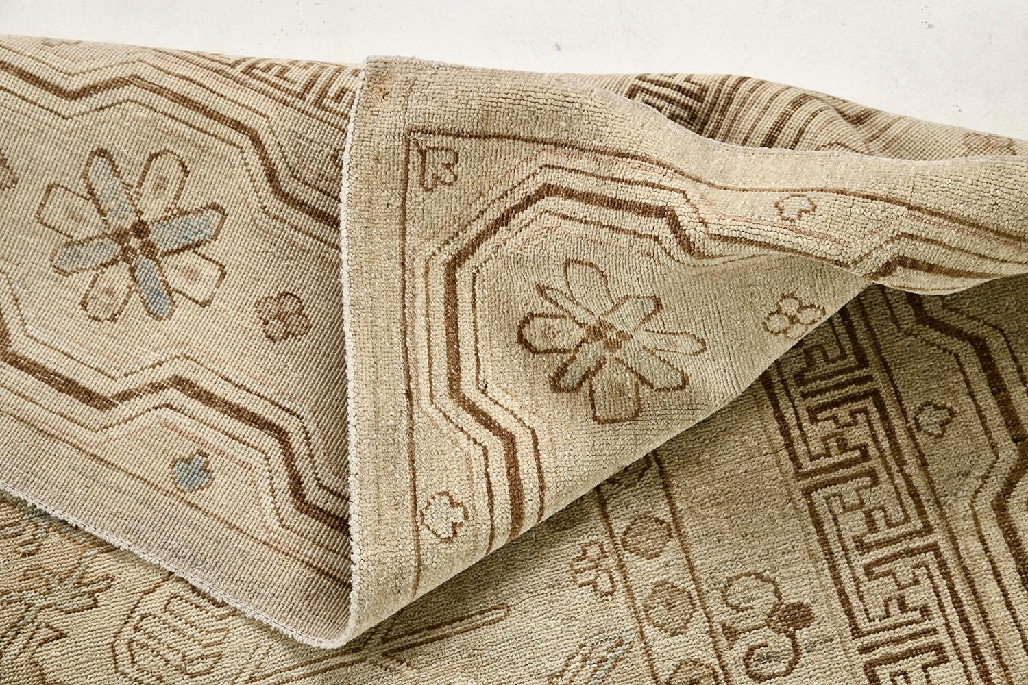 Afghan Mehraban Vintage Style Khotan Revival Rug For Sale