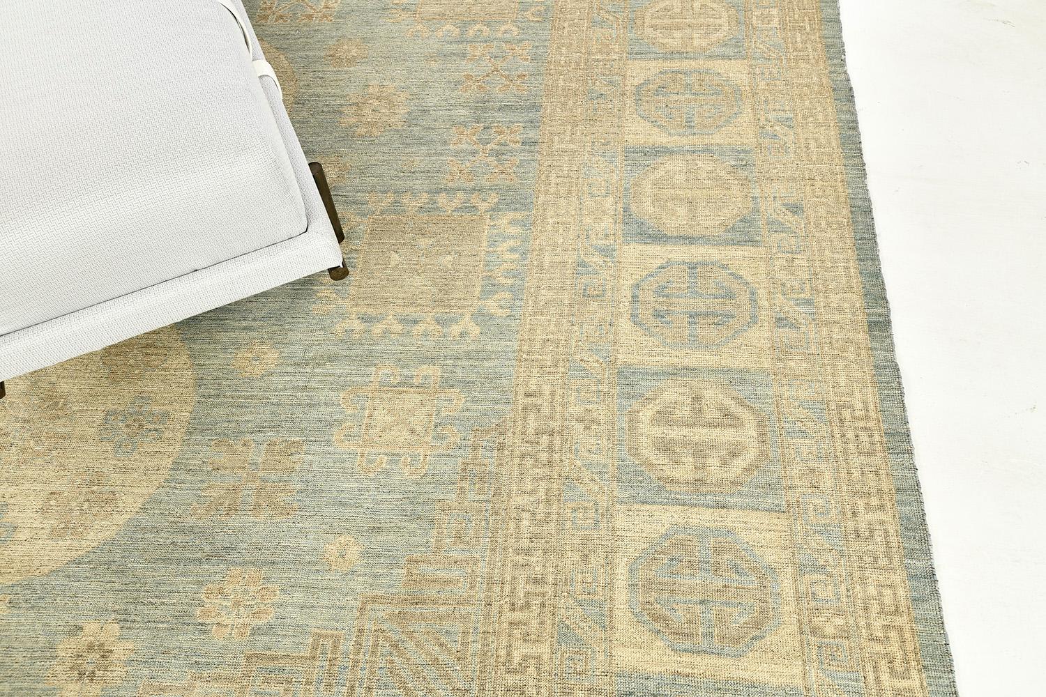 Contemporary Mehraban Vintage Style Khotan Revival Rug For Sale