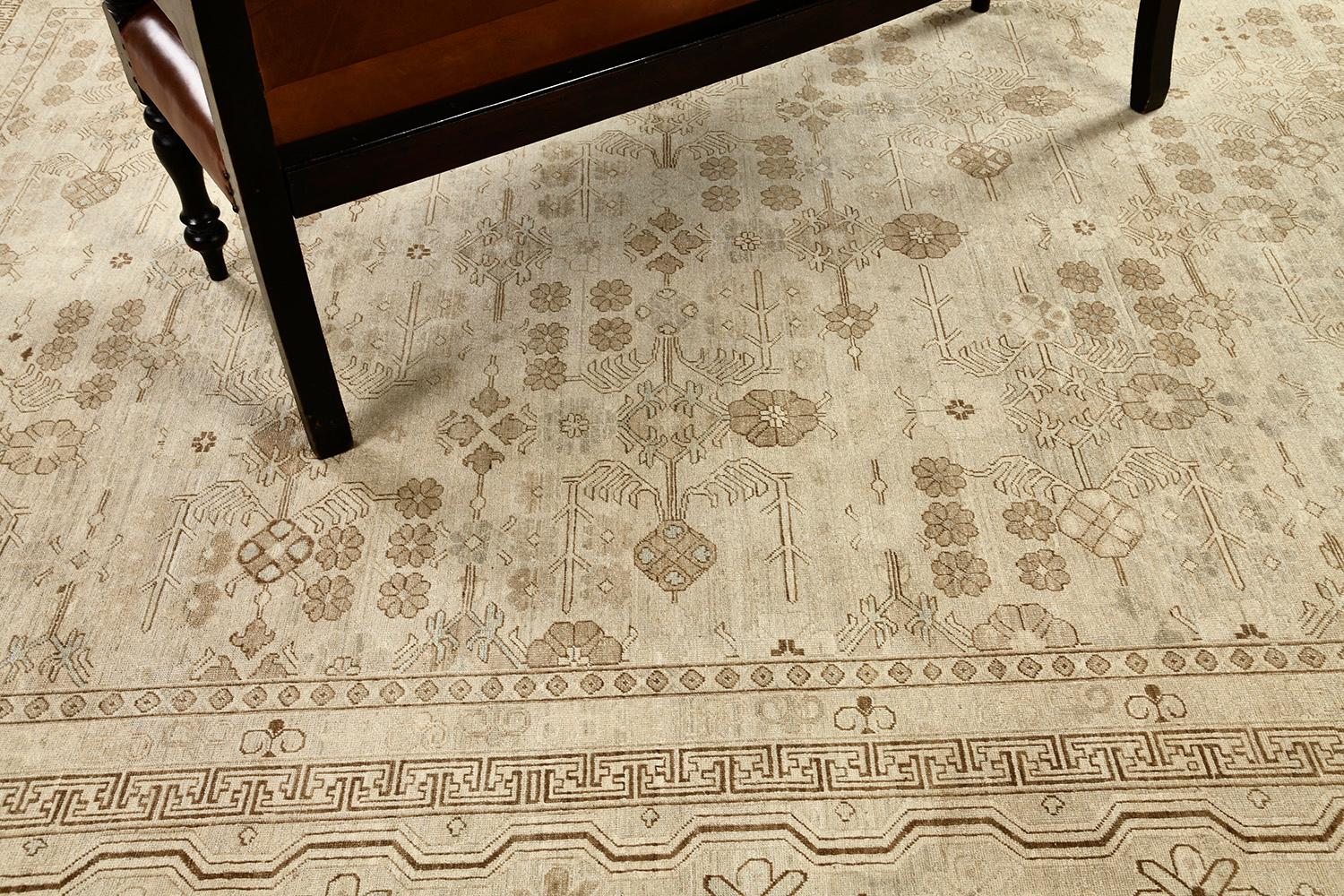 Mehraban Vintage Style Khotan Revival Rug For Sale 2