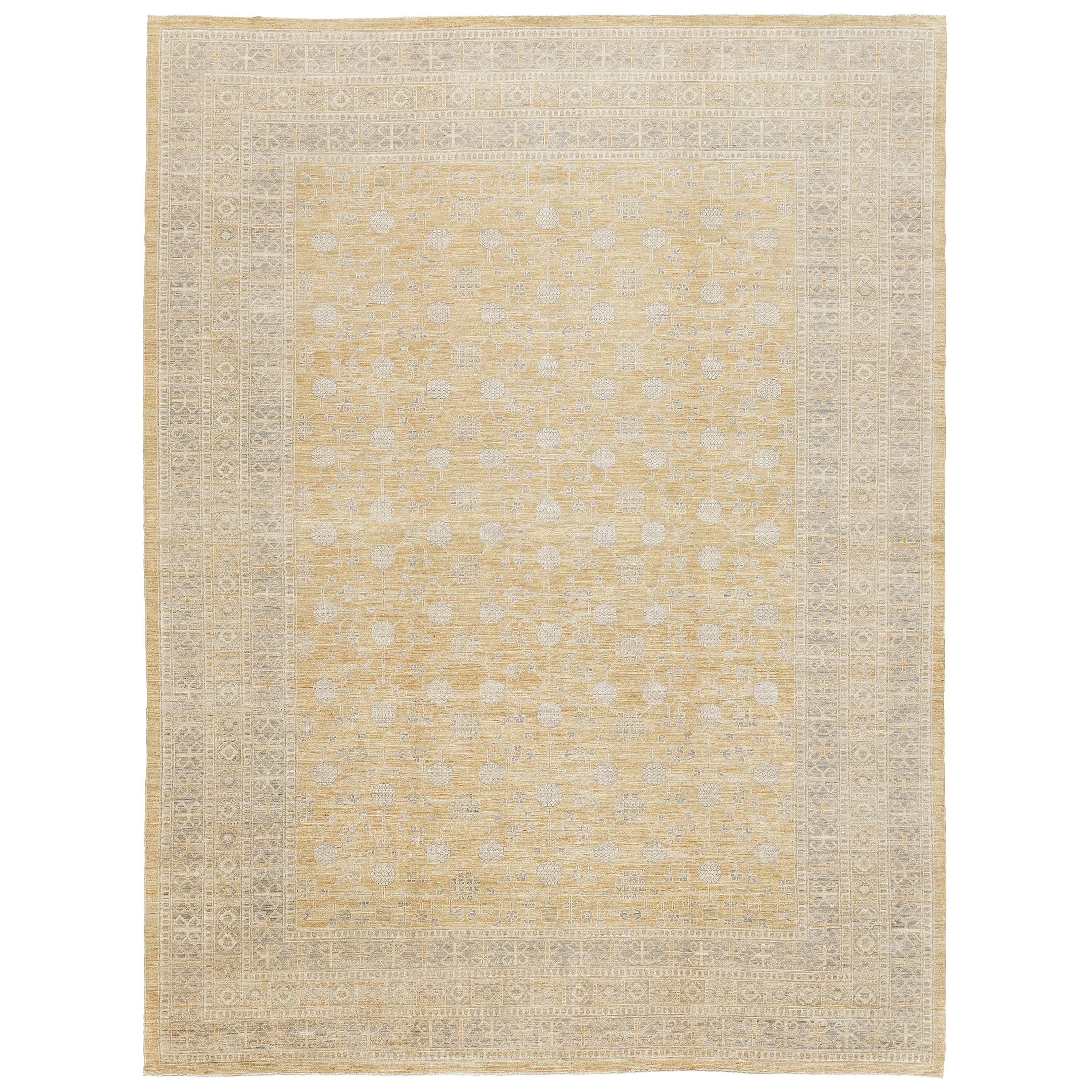 Mehraban - Tapis vintage de style néo-gothique Khotan