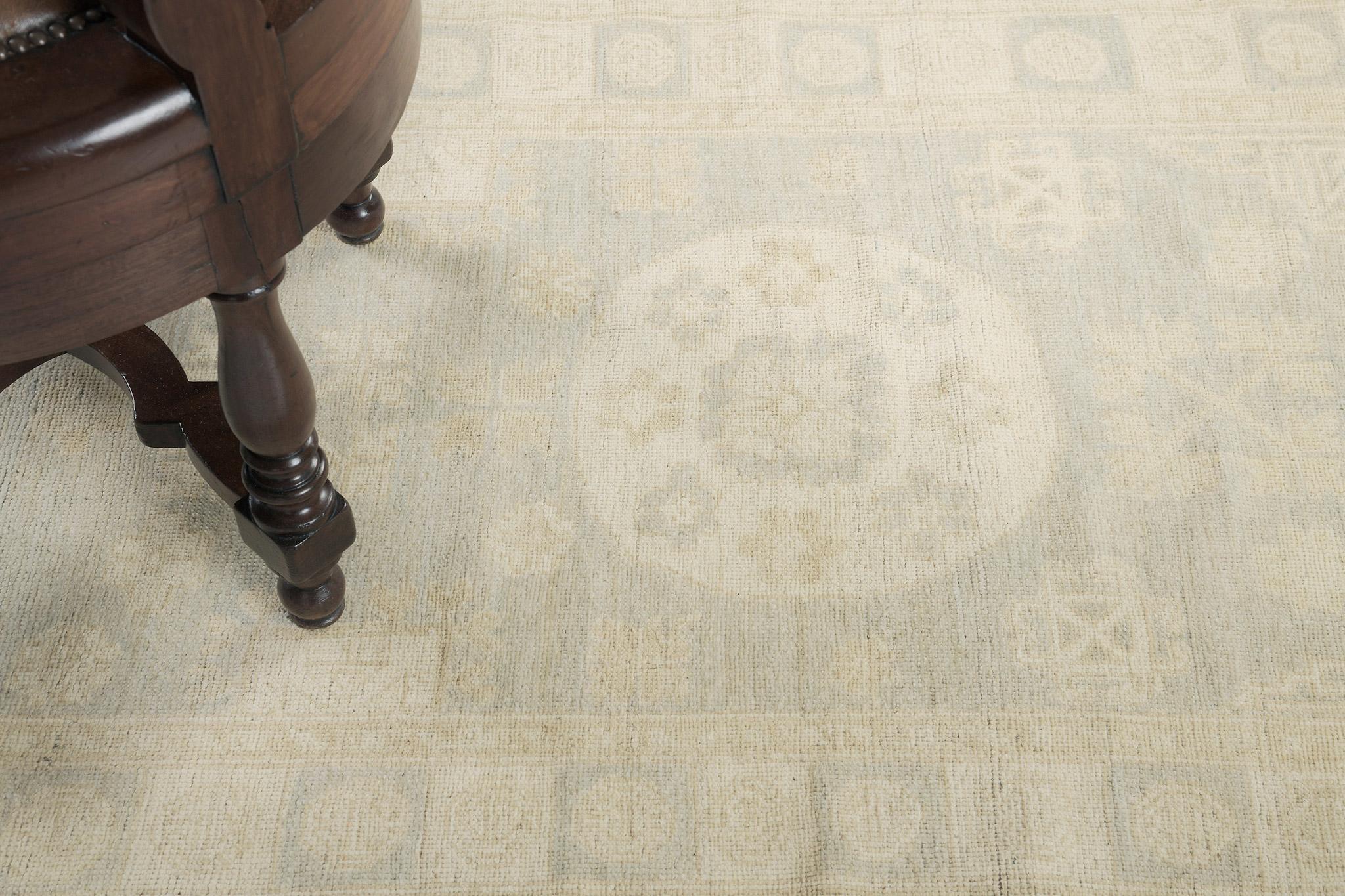 Hand-Knotted Mehraban Vintage Style Khotan Revival Runner For Sale
