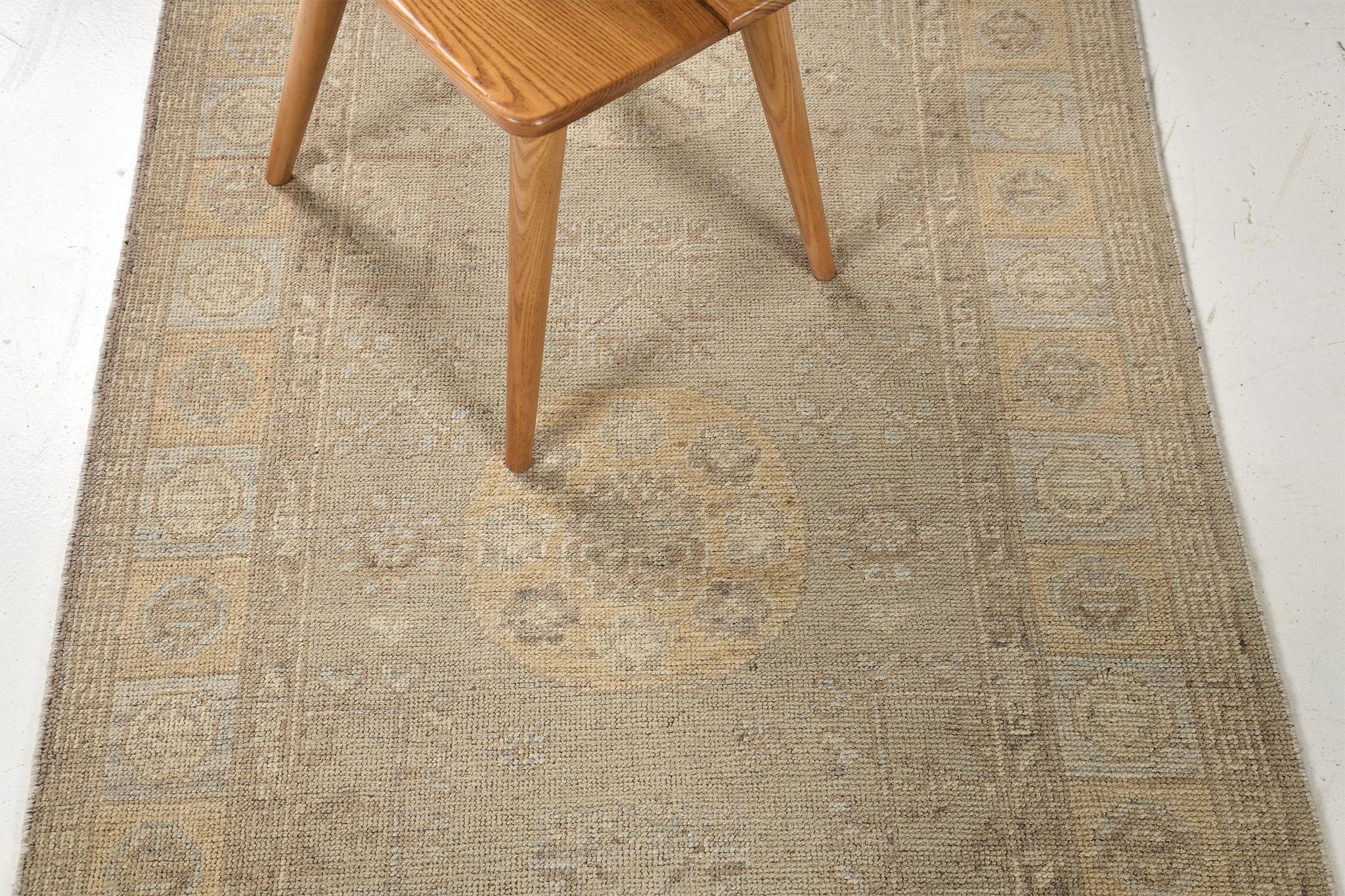 Mehraban Vintage-Läufer im Khotan-Revival-Stil (Handgeknüpft) im Angebot