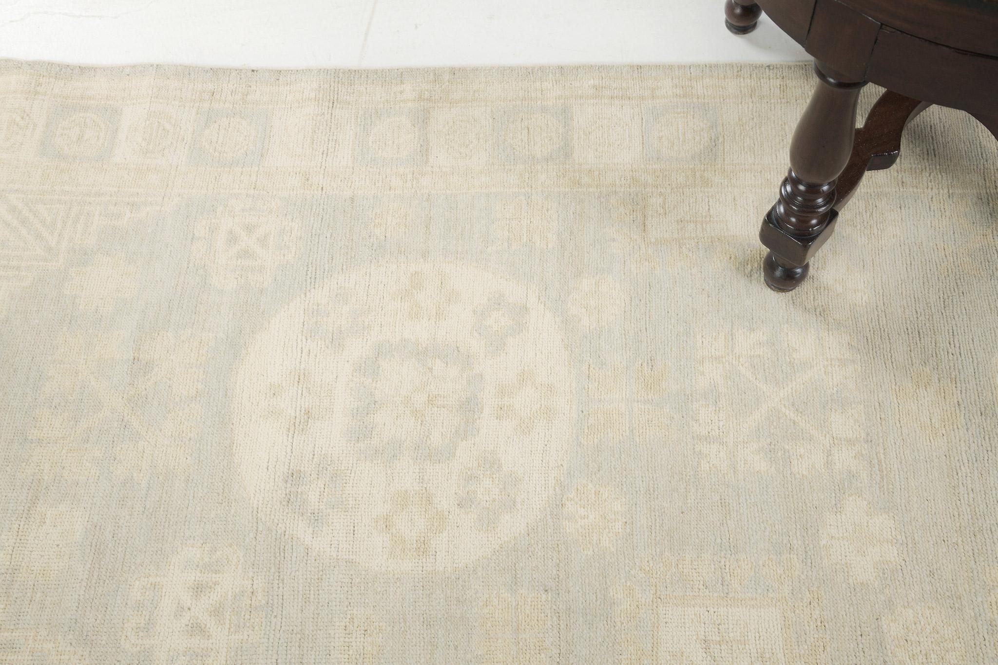 Wool Mehraban Vintage Style Khotan Revival Runner For Sale