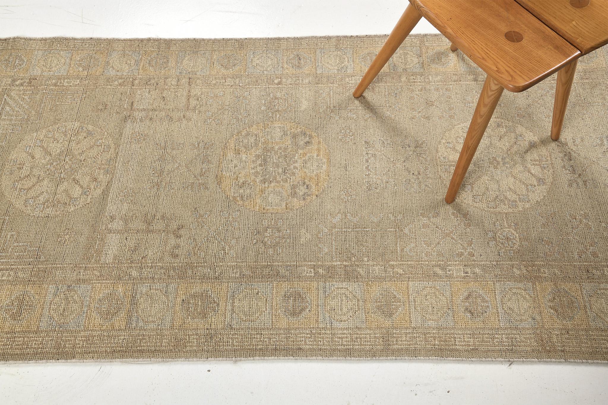 Mehraban Vintage-Läufer im Khotan-Revival-Stil (Wolle) im Angebot