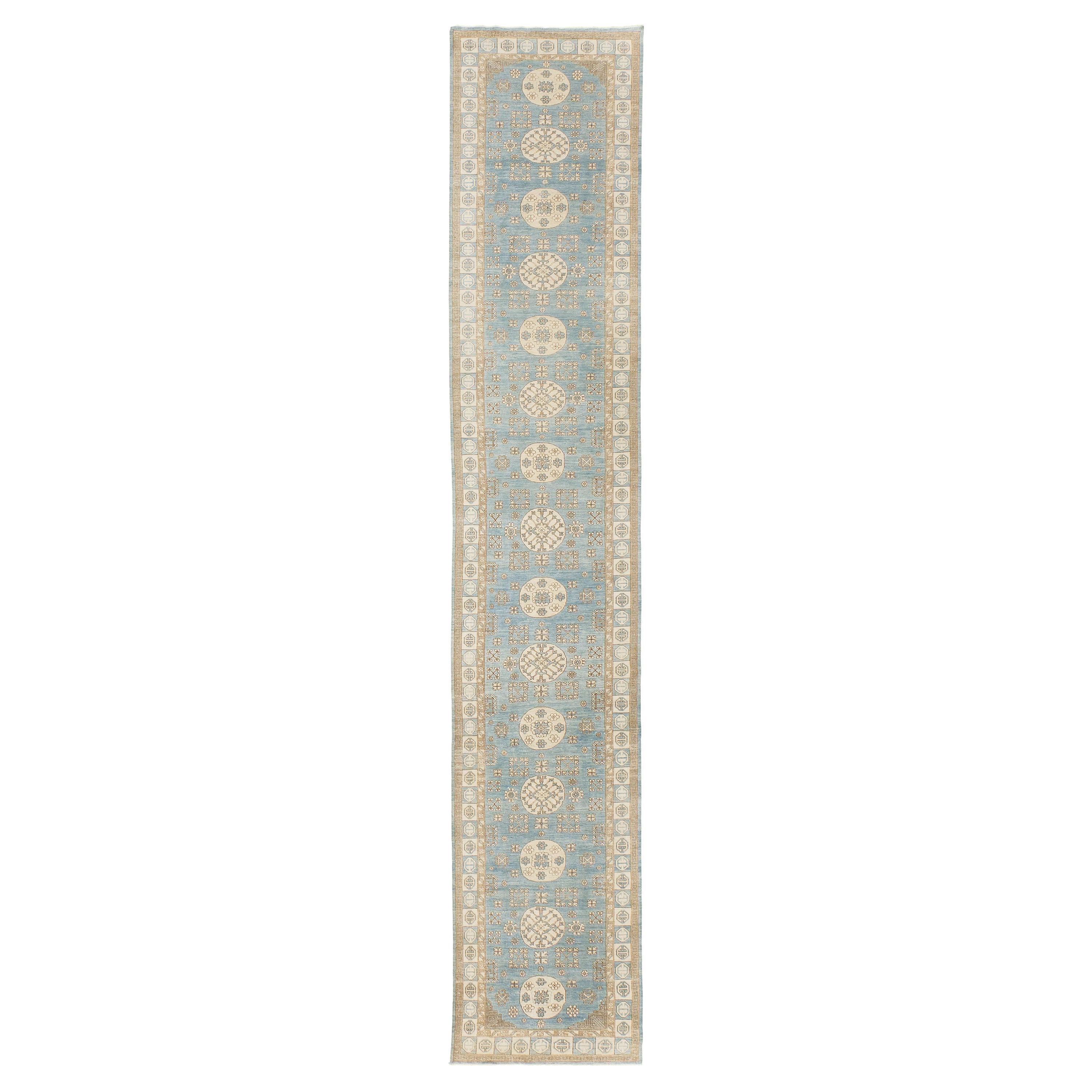 Mehraban Vintage-Läufer im Khotan-Revival-Stil