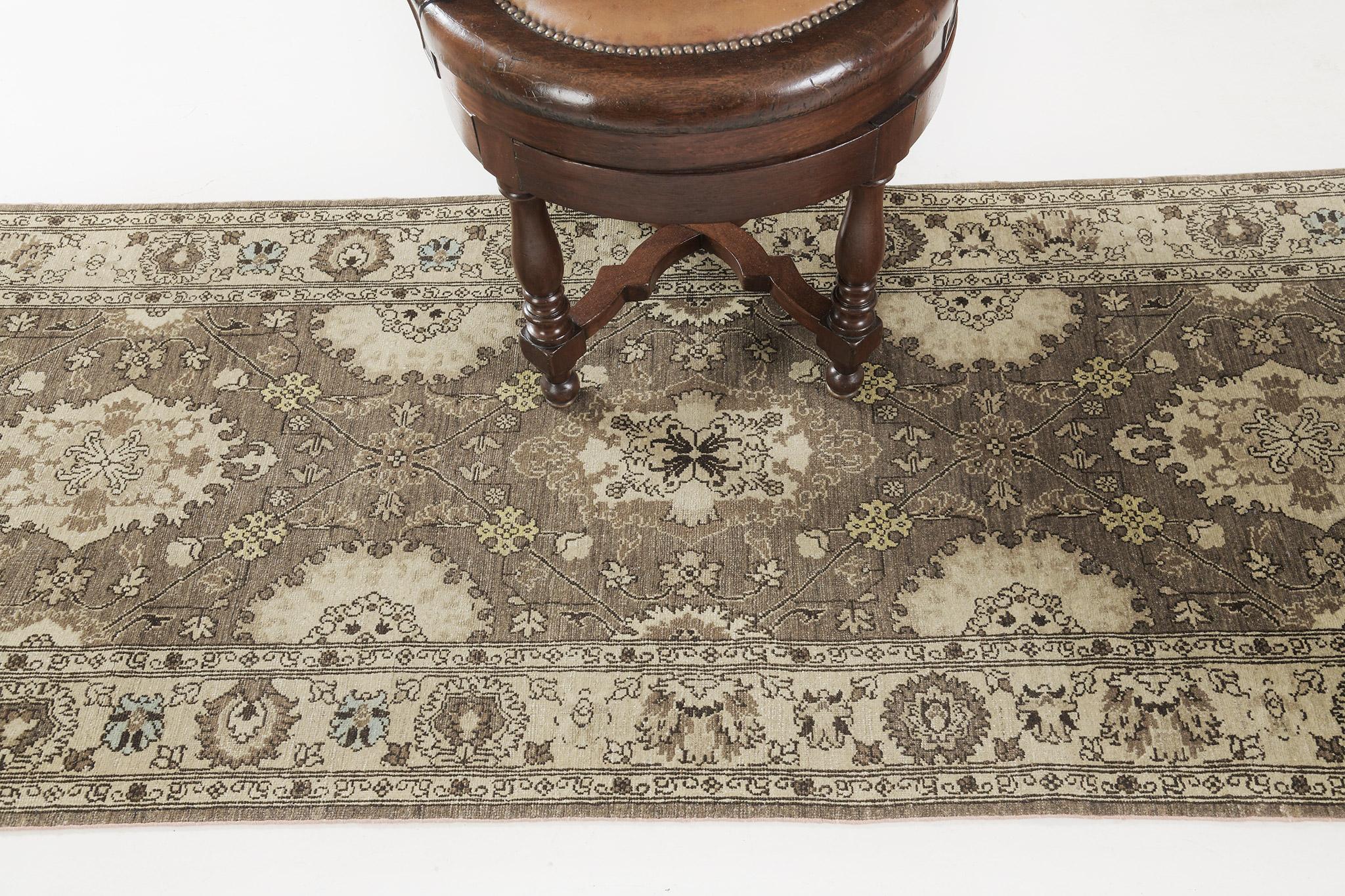 Mehraban Rapture-Läufer im Vintage-Stil Mahal Design D5137 (21. Jahrhundert und zeitgenössisch) im Angebot
