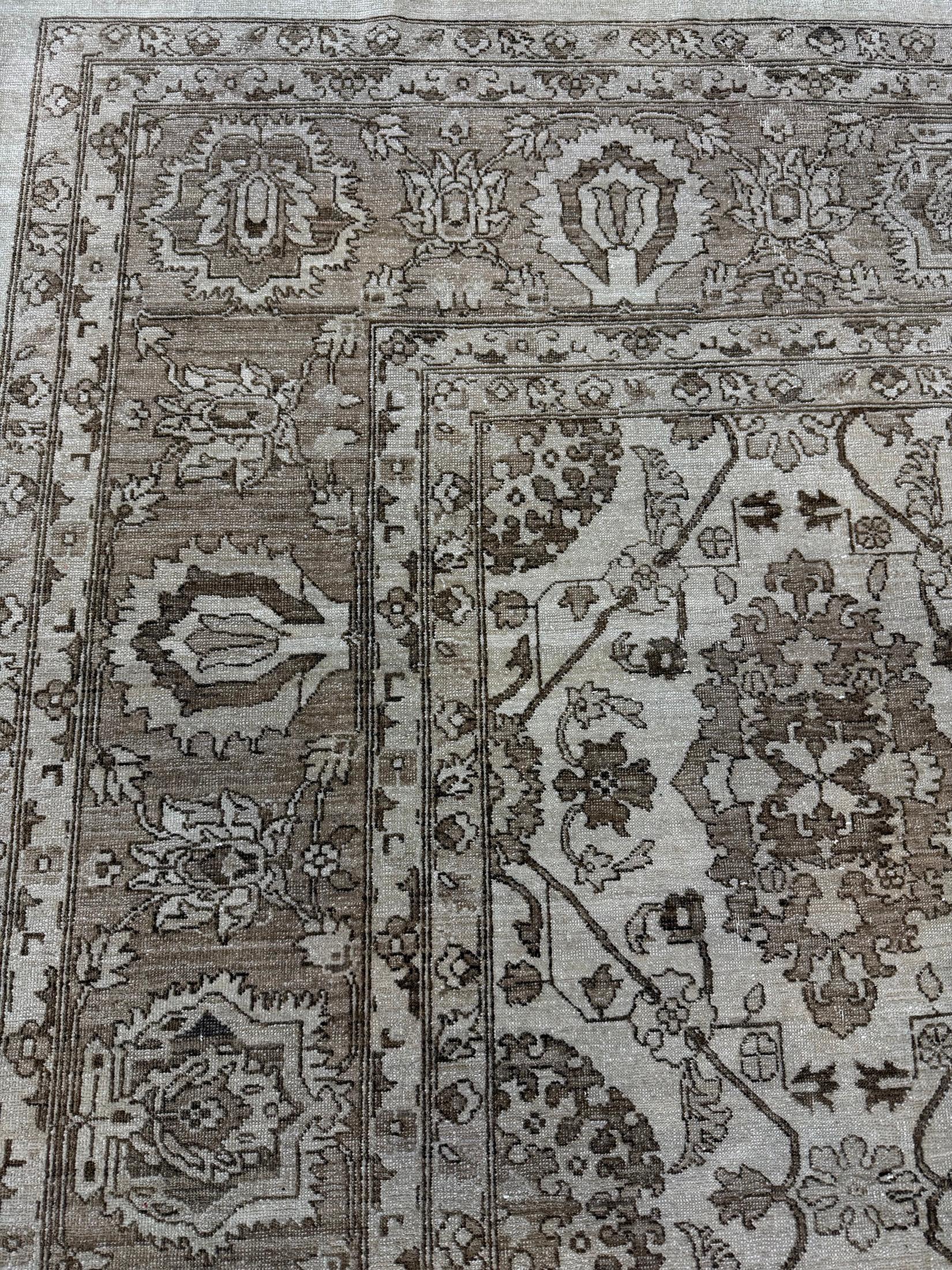 Laine Mehraban - Tapis de style Mahal à motifs vintage D5137 en vente