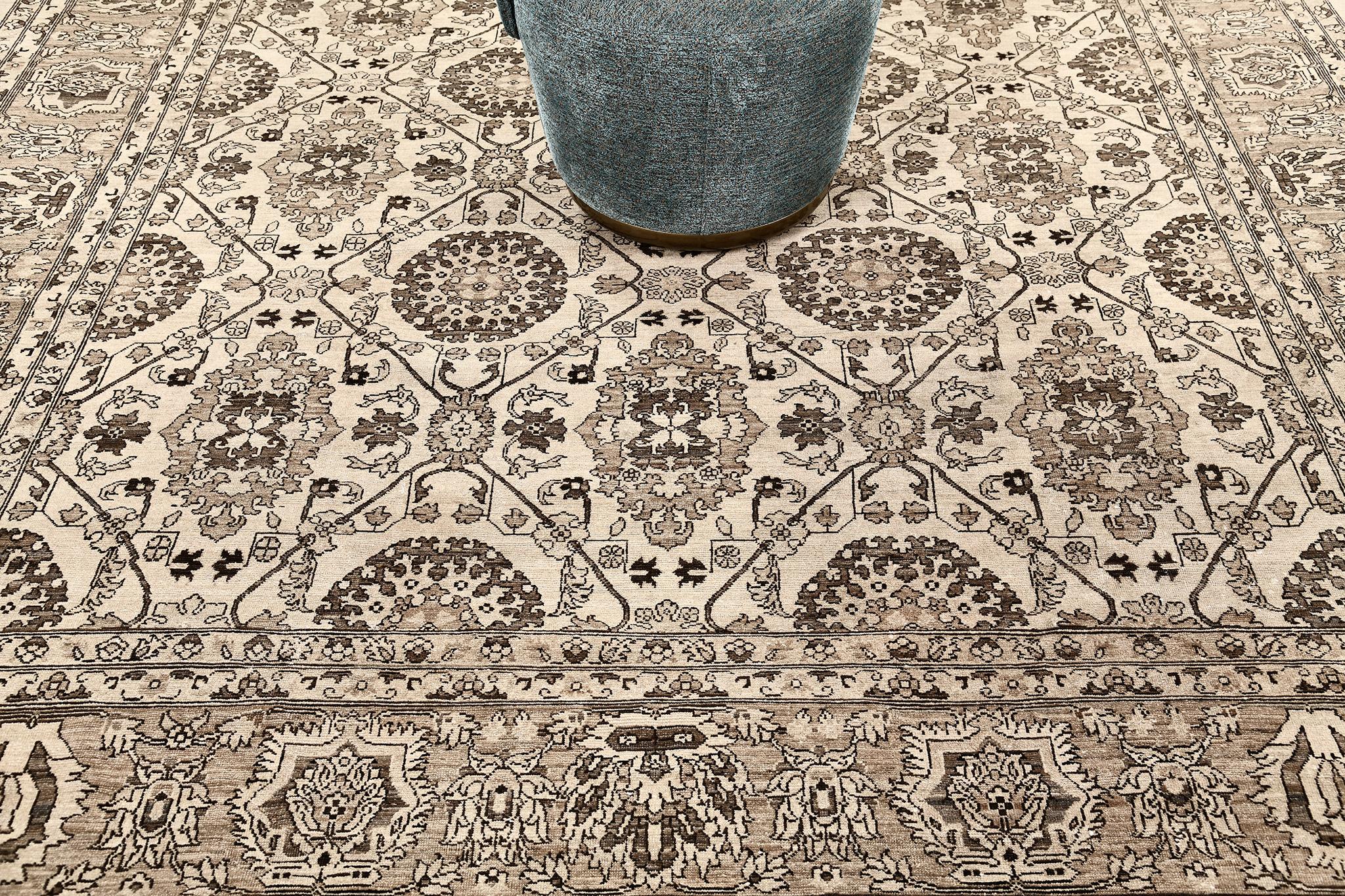 Afghan Mehraban - Tapis de style Mahal à motifs vintage D5137 en vente