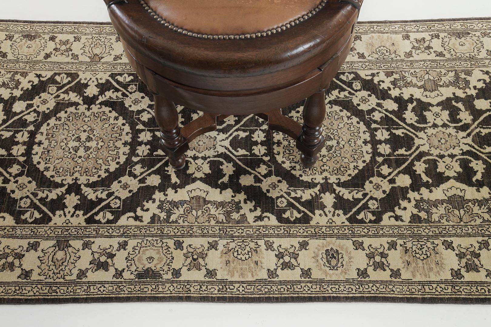 Mehraban Vintage-Teppich im Mahal-Design D5137 im Zustand „Neu“ im Angebot in WEST HOLLYWOOD, CA